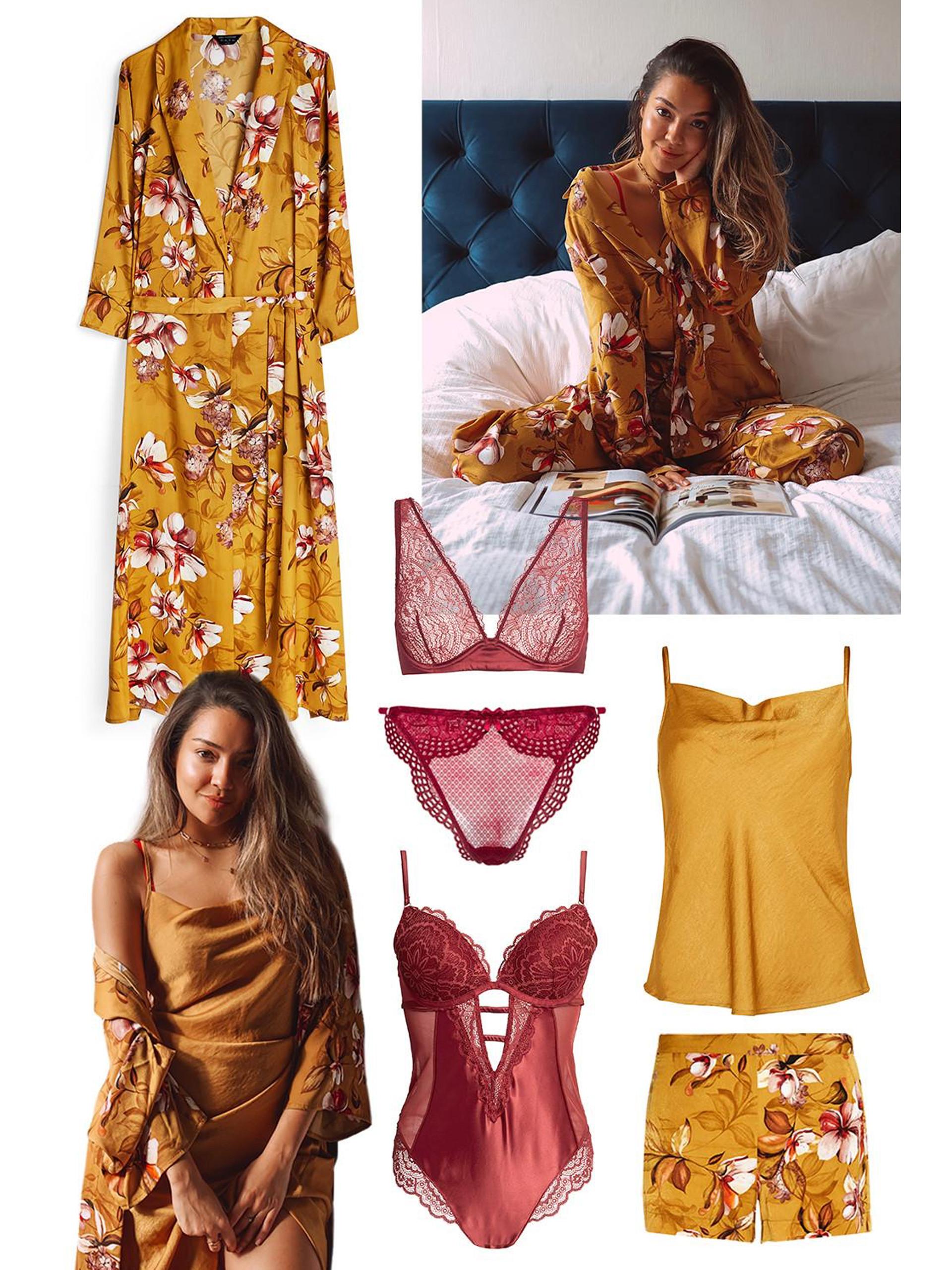 mustard nightwear and lingerie