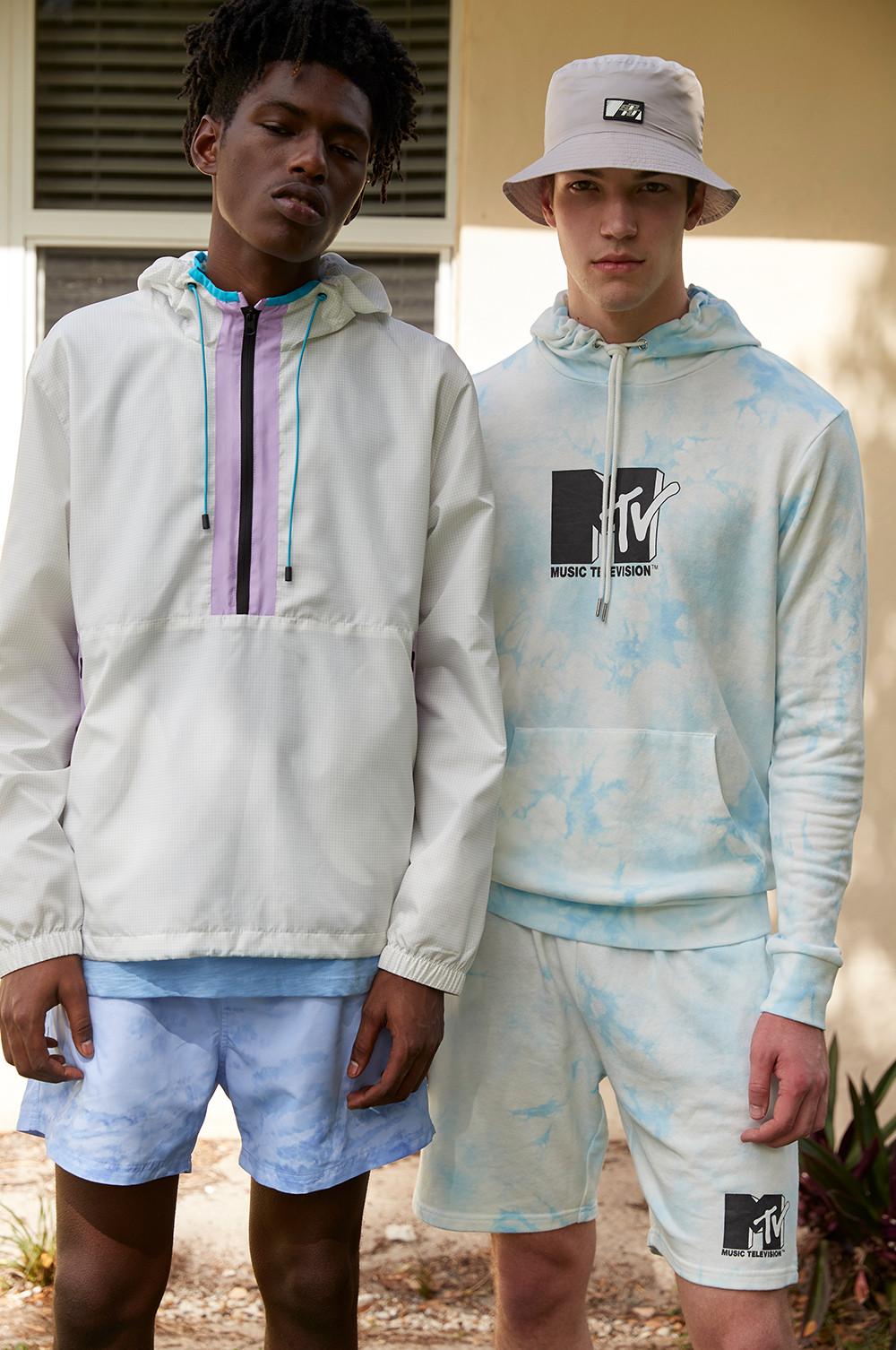 A laid-back collection featuring tees and shorts in pastel tie dye