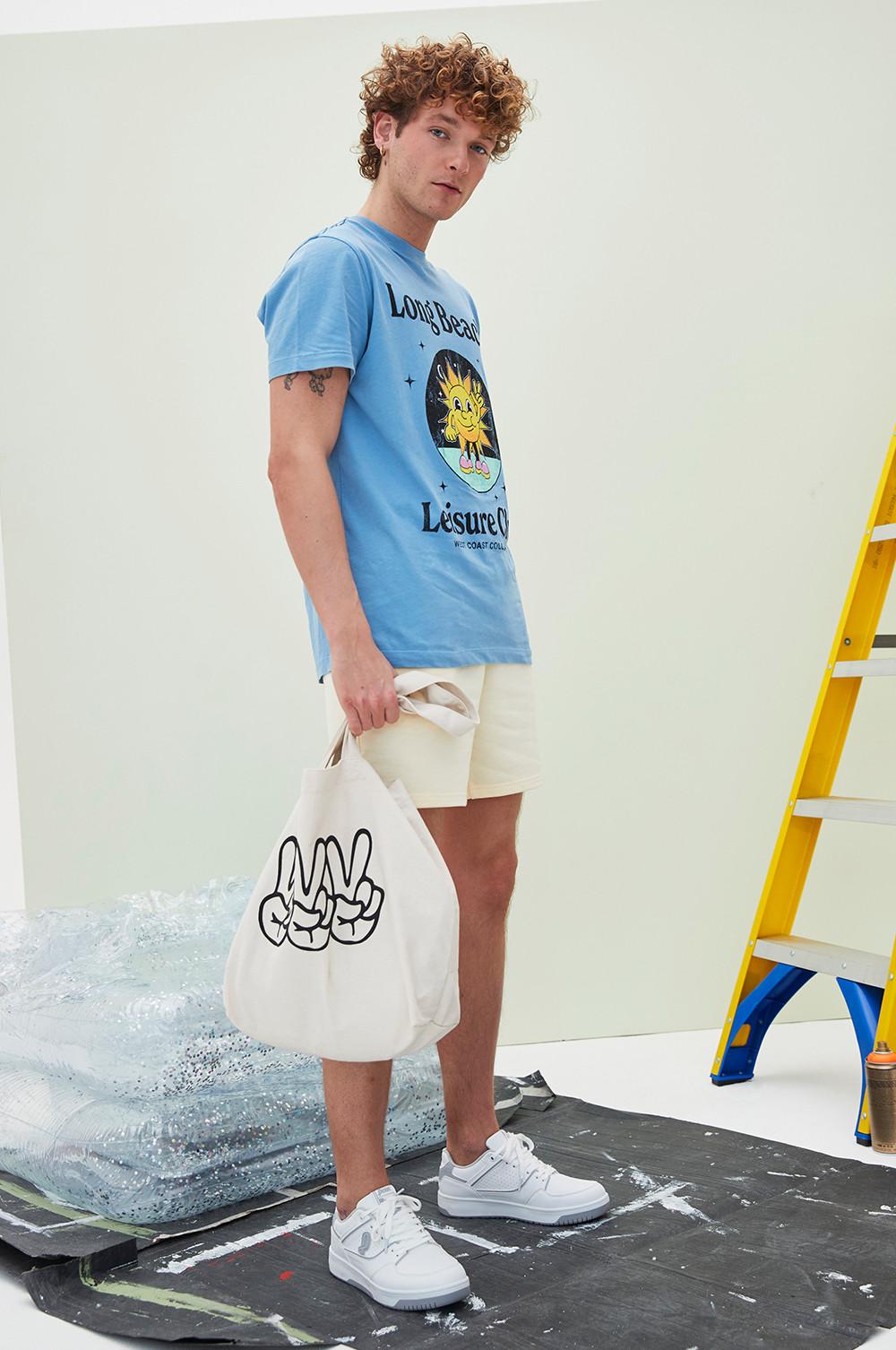 T-shirt com slogan "Longbeach Leisure Club" azul-marinho 8 €