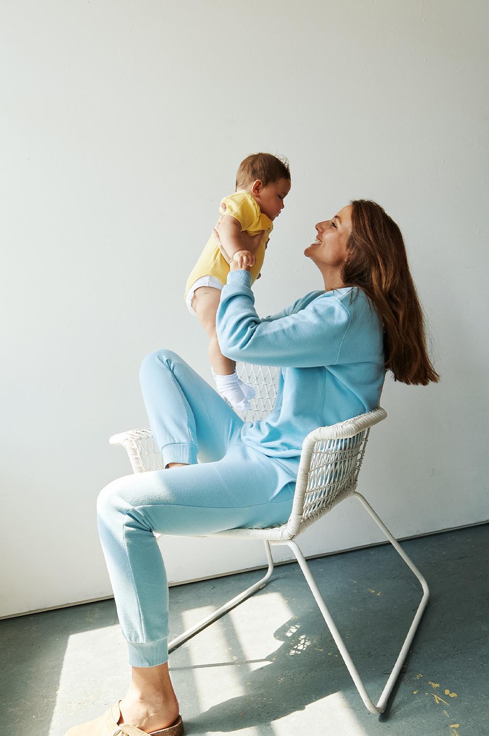 Blue sweatshirt, joggers