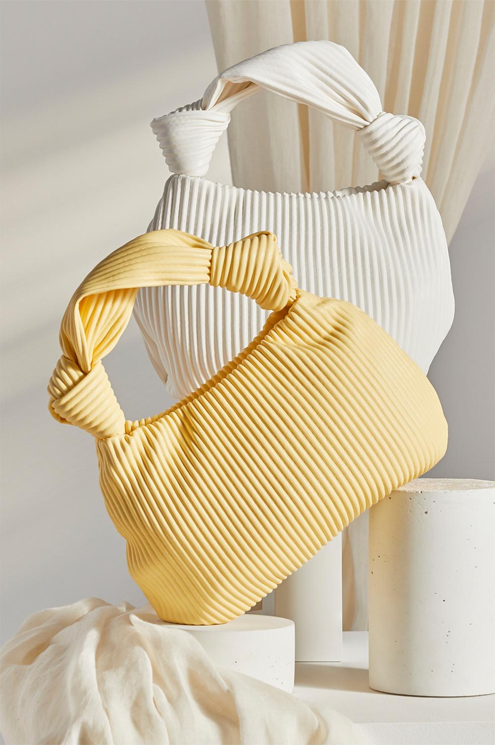 Pleated Knot Handle Crossbody Bag