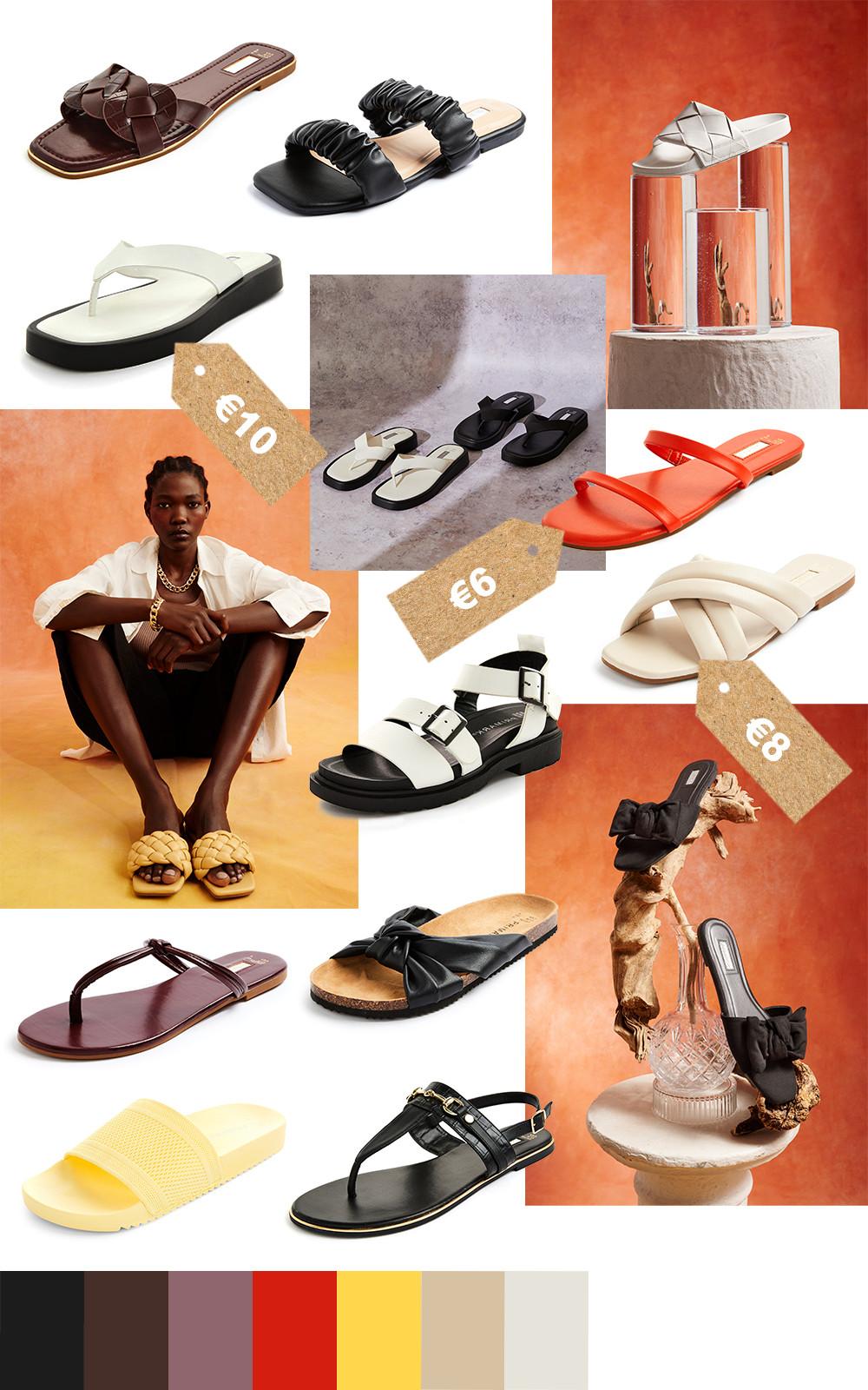 Moodboard mit Sommersandalen