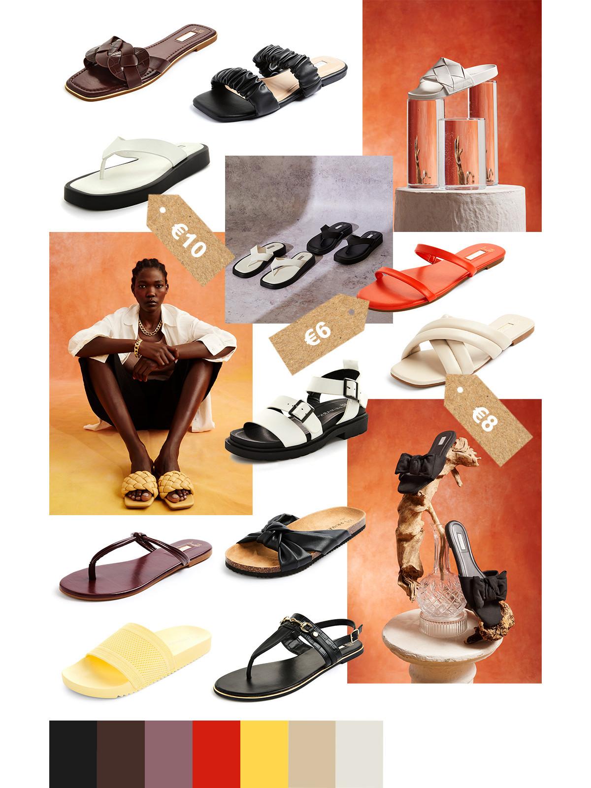 Moodboard of summer sandals