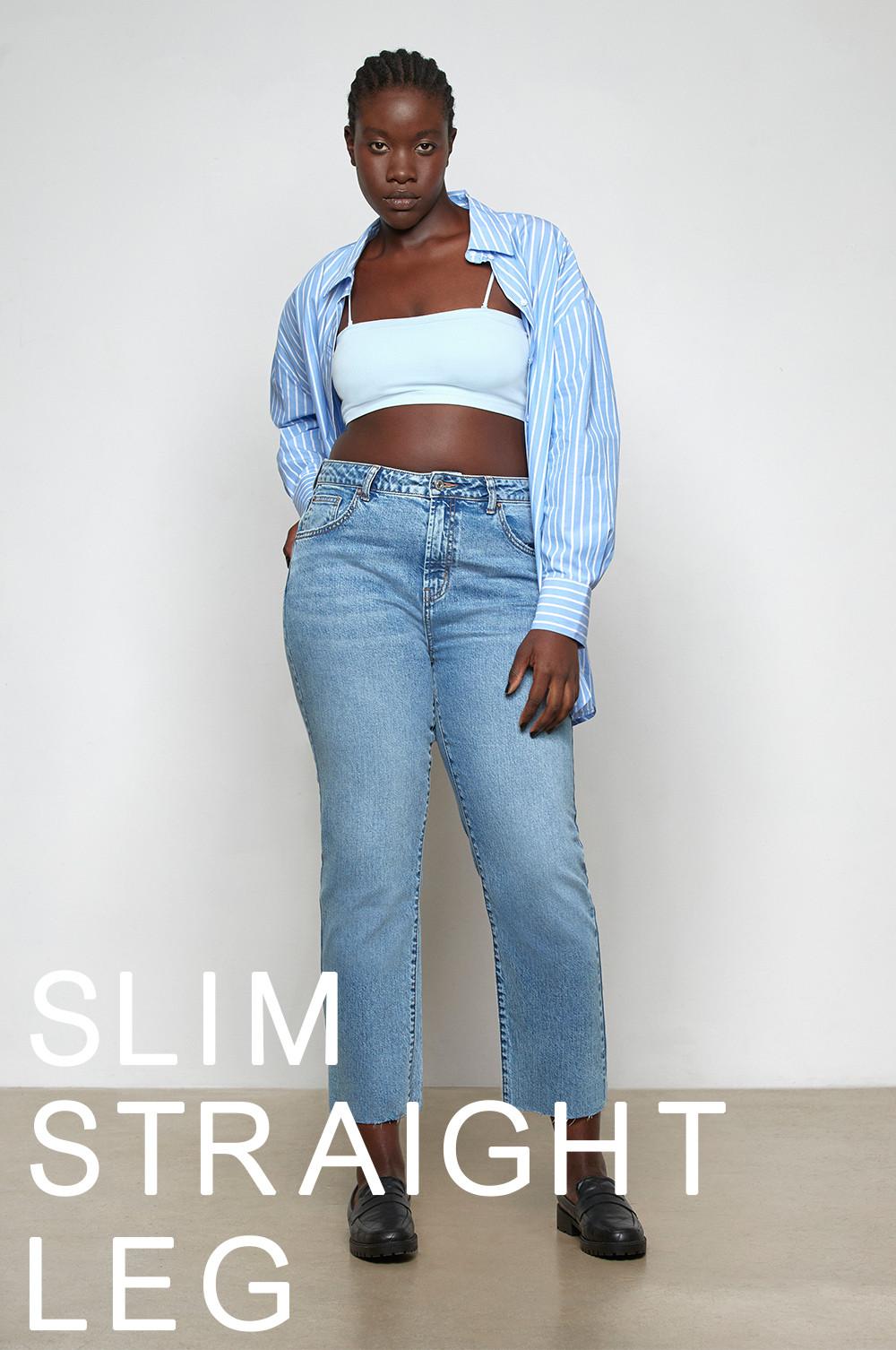 Slimfit jeans met rechte pijpen