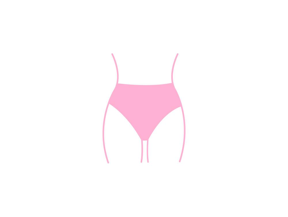 The high waisted bikini bottom illustration in pink