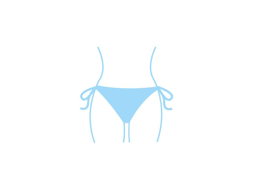 The Tie Side bikini bottoms illustration in blue