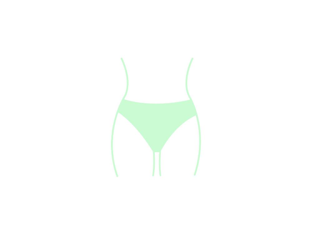 Illustration du bas de bikini à coupe droite en version verte