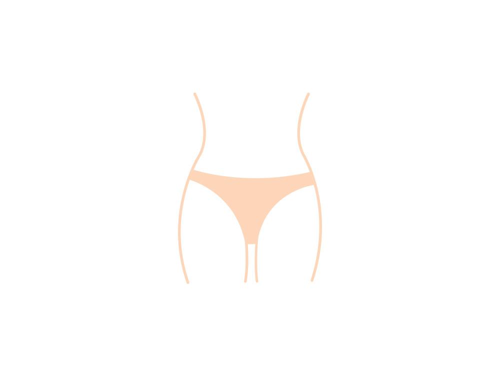 Illustration du bas de bikini à coupe sexy en version orange
