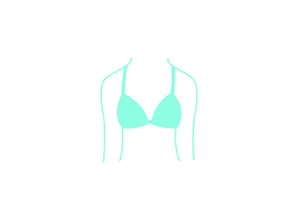 Illustration du haut de bikini à coupe triangle