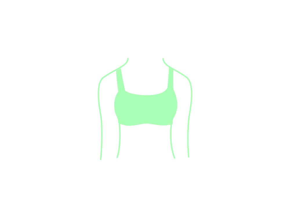 The Crop bikini top illustration in green