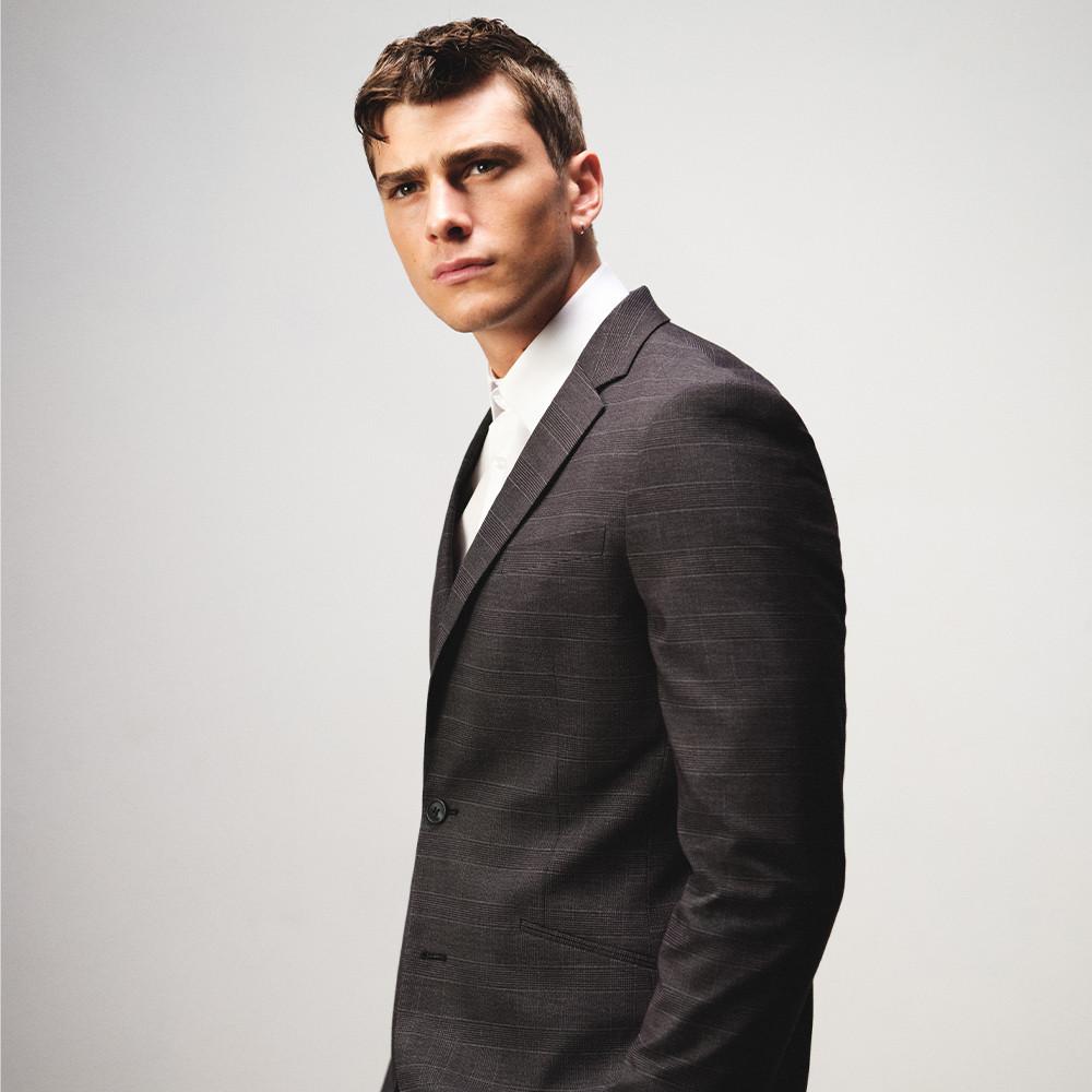 Model wearing suit