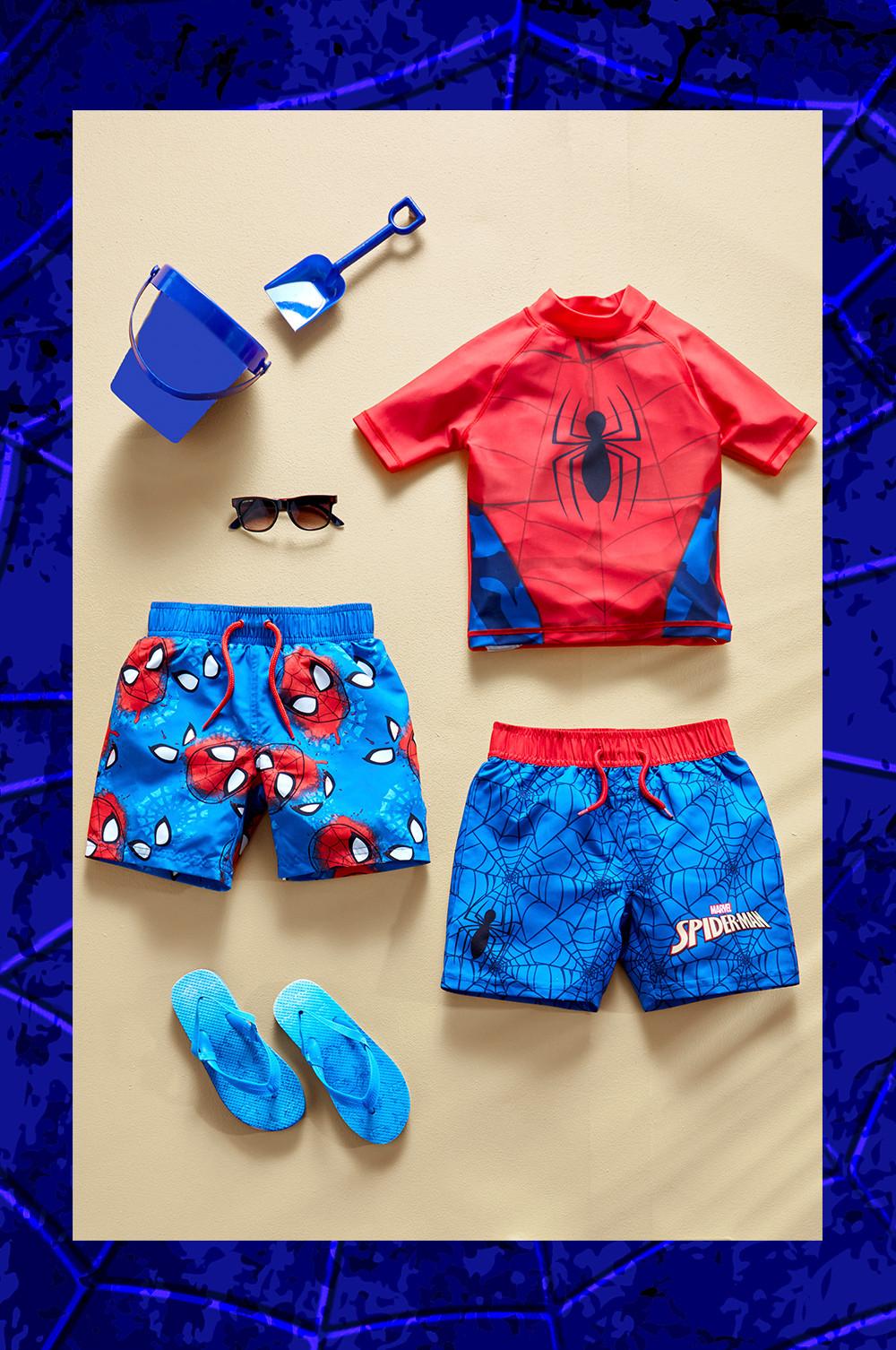 Marvel Spiderman - Conjunto de pijama azul y rojo para niños, camiseta y  pantalones cortos de Spiderman, diseño de telaraña