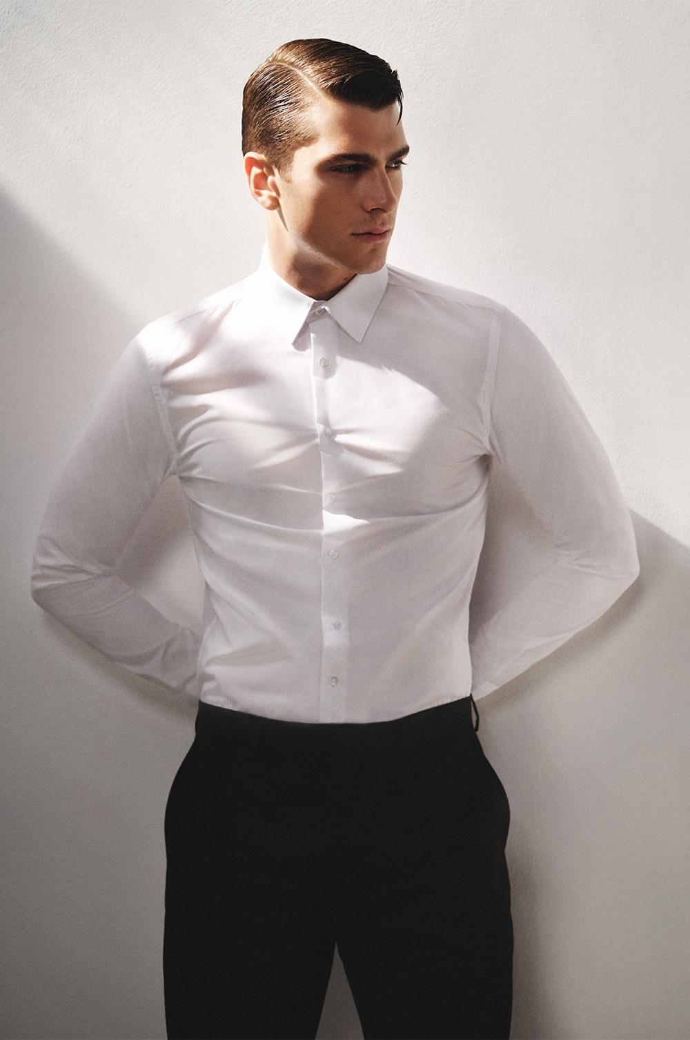 Camisa formal blanca para hombre