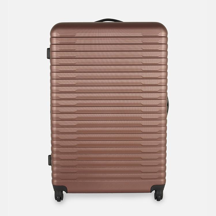 brown ribbed suitcase