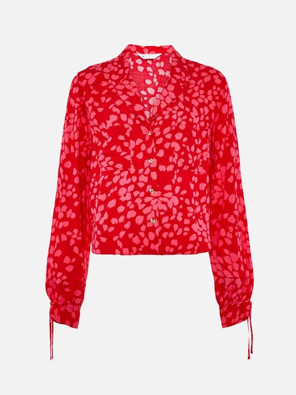 Women's red printed blouse