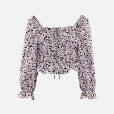 Womens purple floral blouse