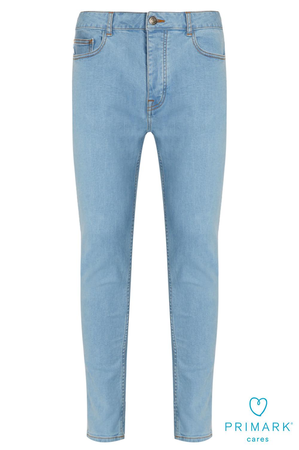 Calças ganga skinny algodão sustentável azul-claro