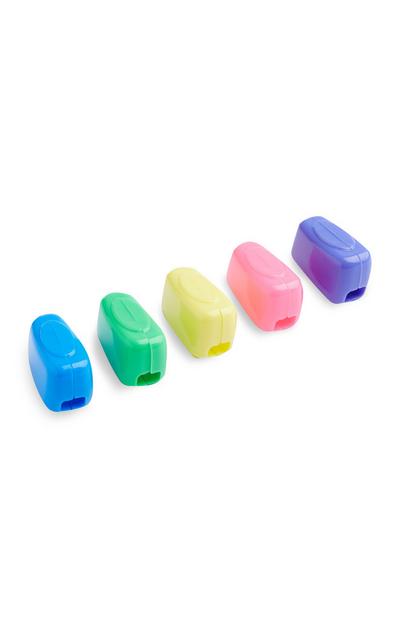Pack 5 tampas escovas dentes coloridas