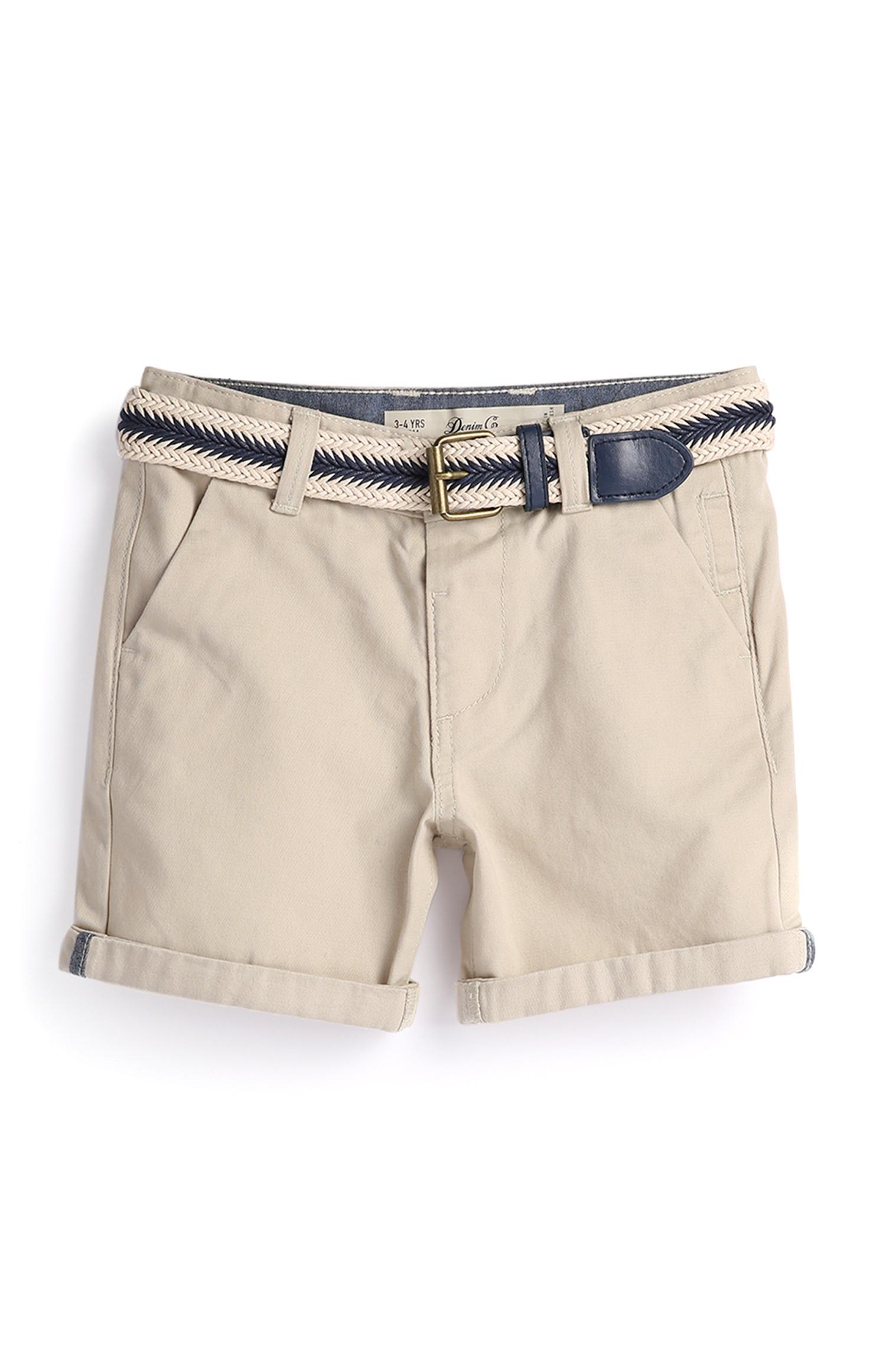 Pantalón corto color piedra para niño pequeño