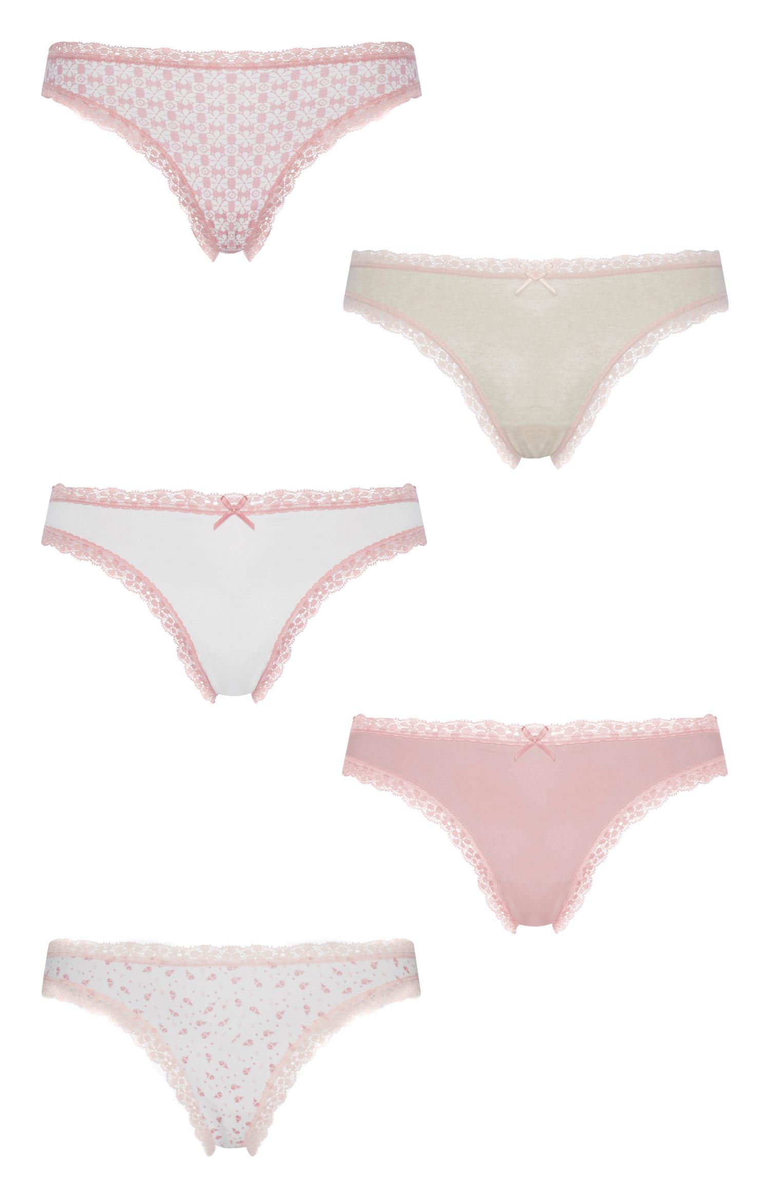 Pack 5 cuecas cor-de-rosa
