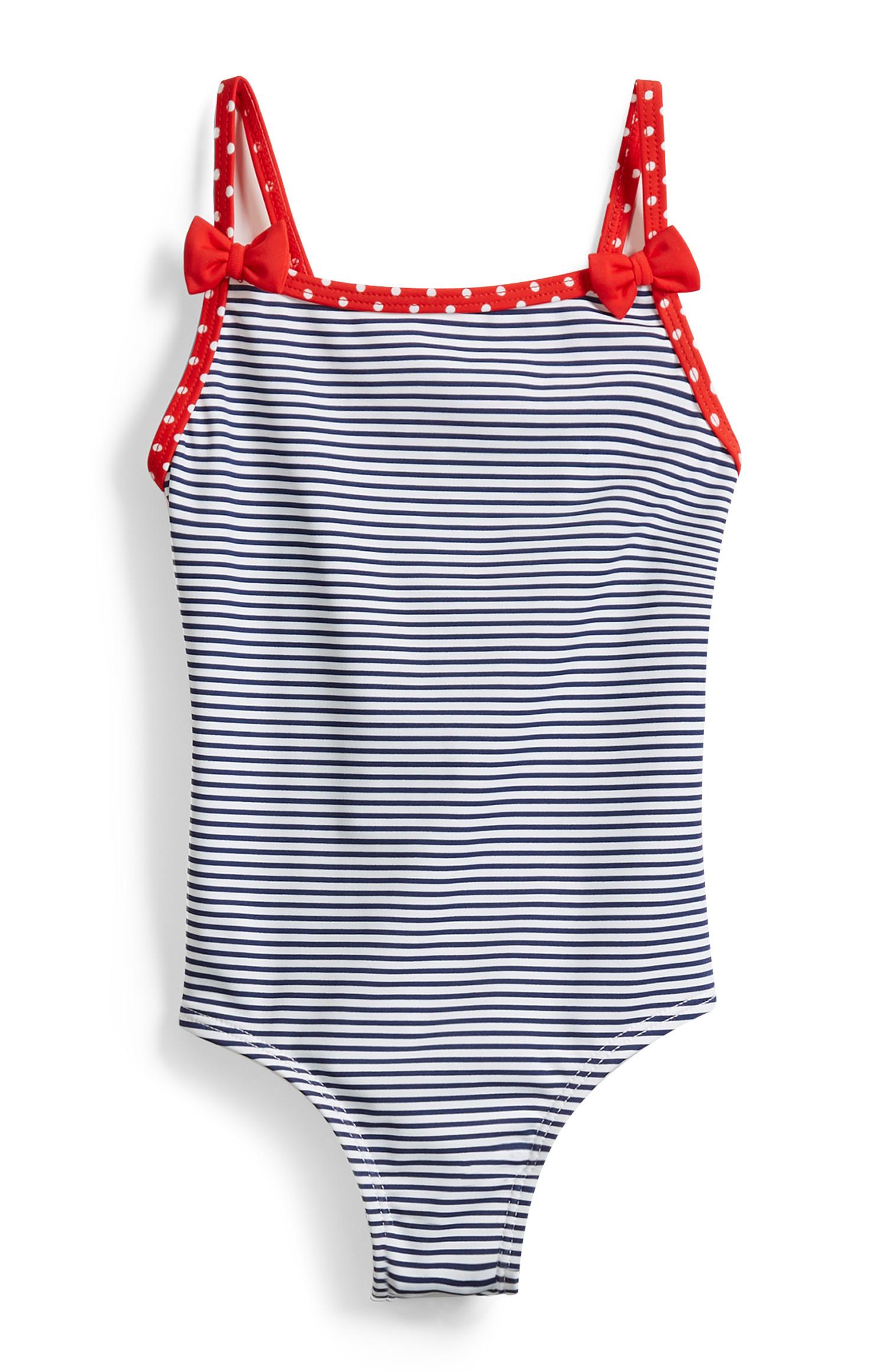 Dekliške črtaste kopalke za dojenčke