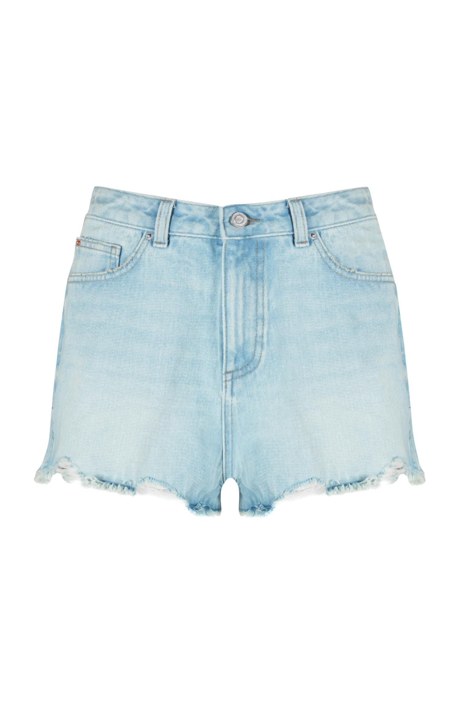 Calções cintura subida azul-claro