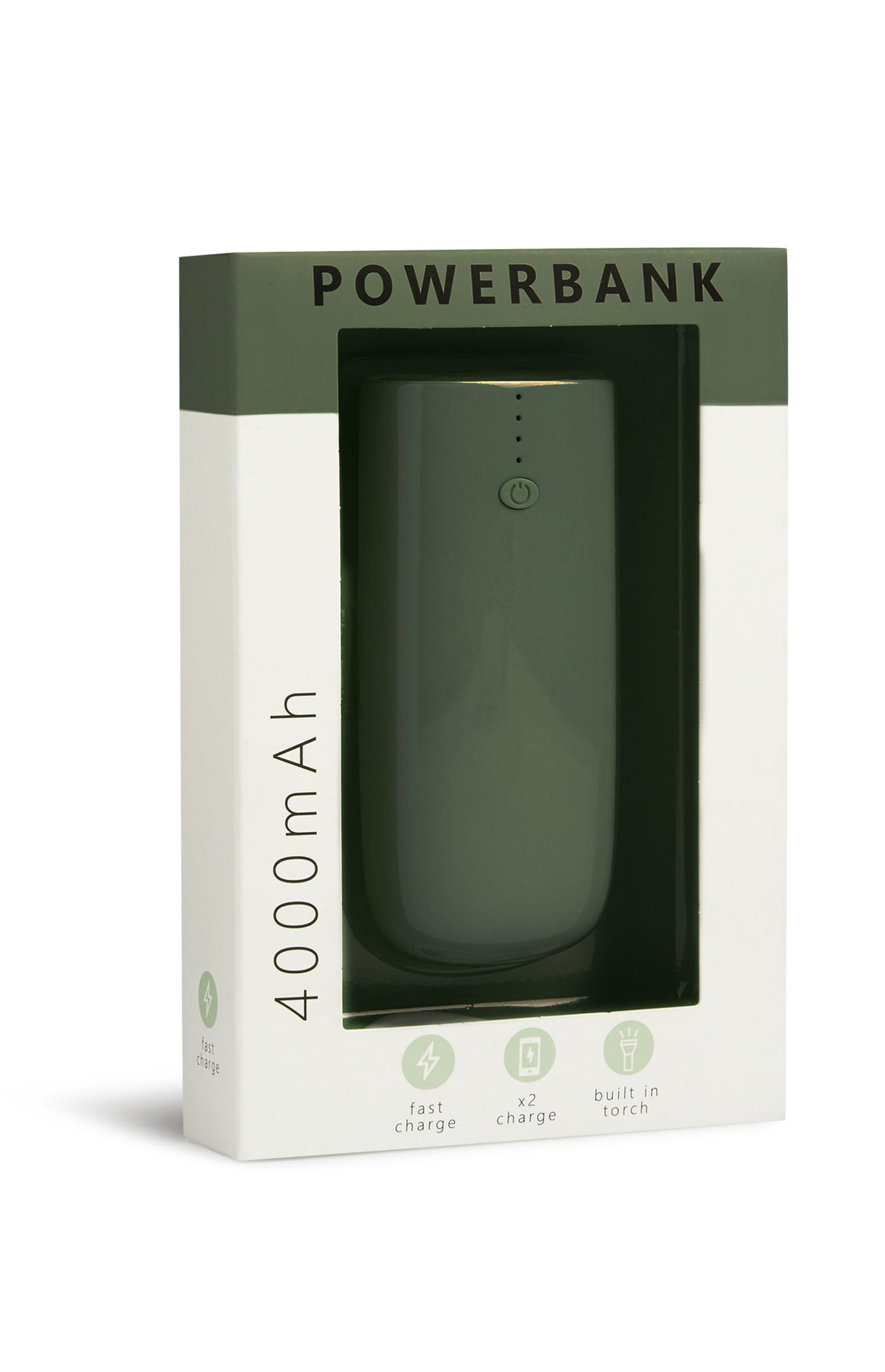 Batería portátil verde azulado