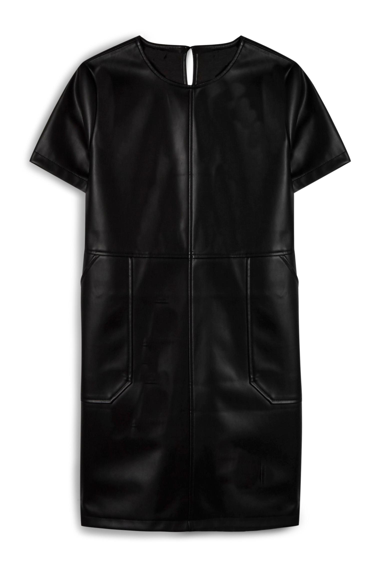 Tunique noire en simili cuir végan