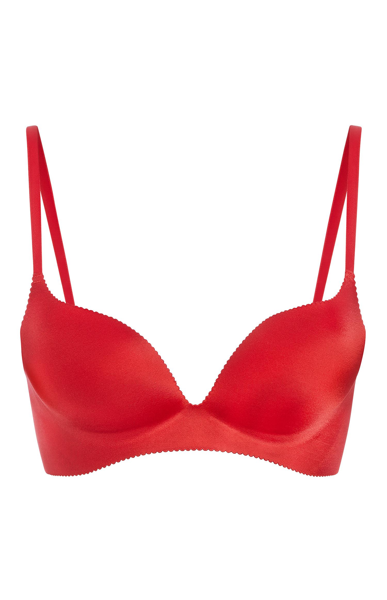 Rdeč push up modrček brez kosti