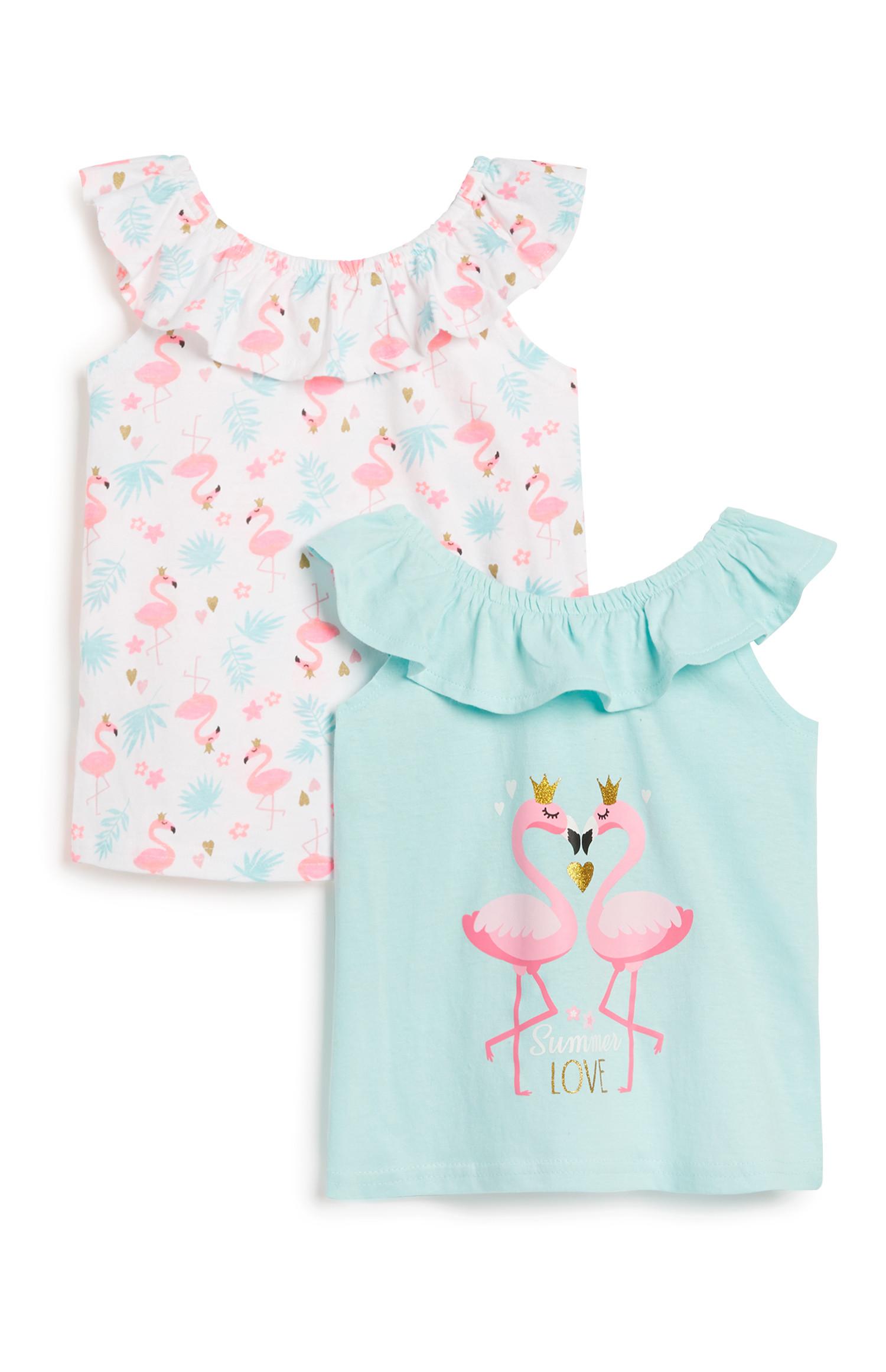 Majica brez rokavov za mlajša dekleta, 2 kosa