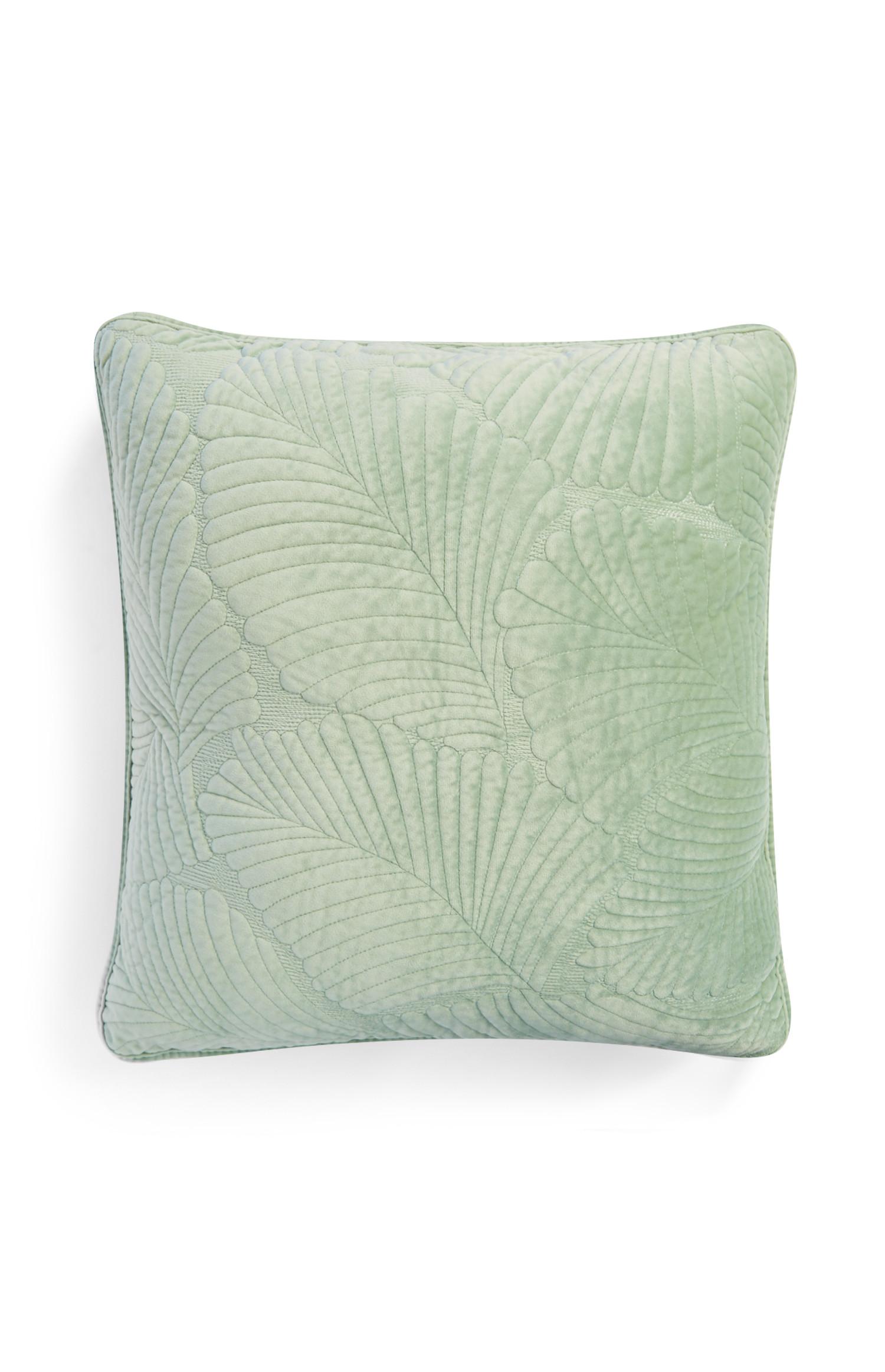 Cojín de terciopelo acolchado verde