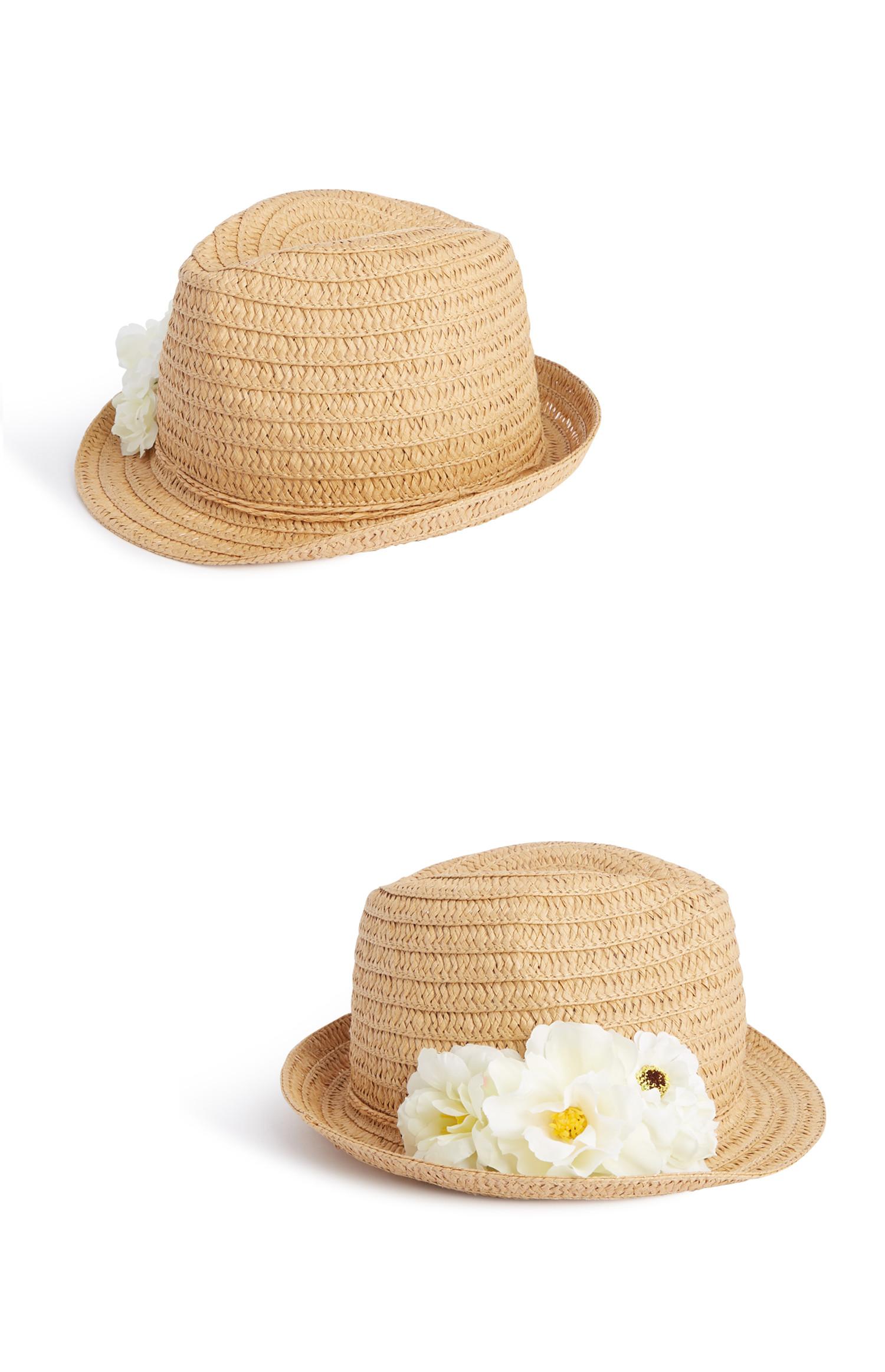 Slamnati trilby cvetlični klobuk