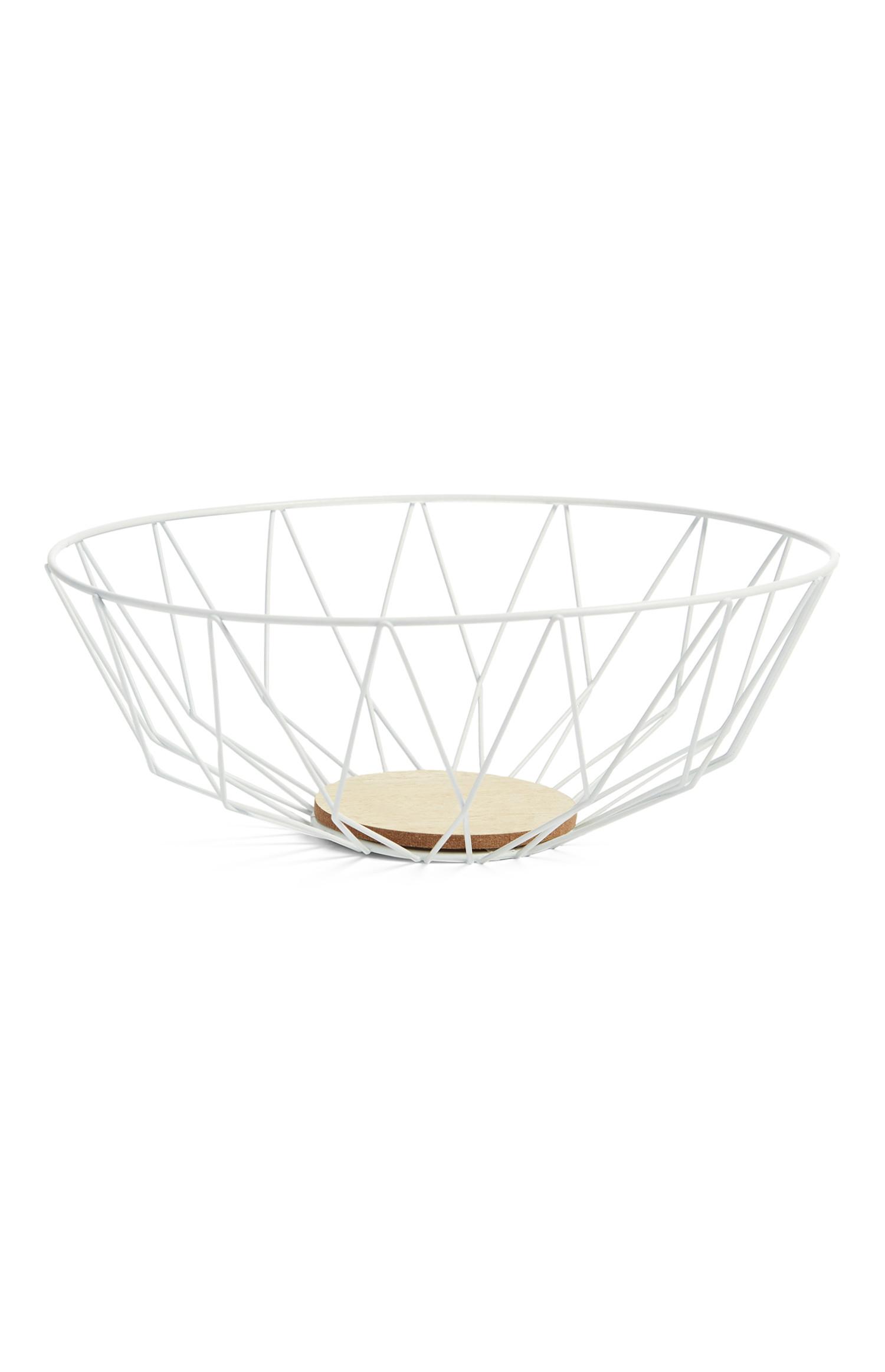 Frutero de alambre blanco