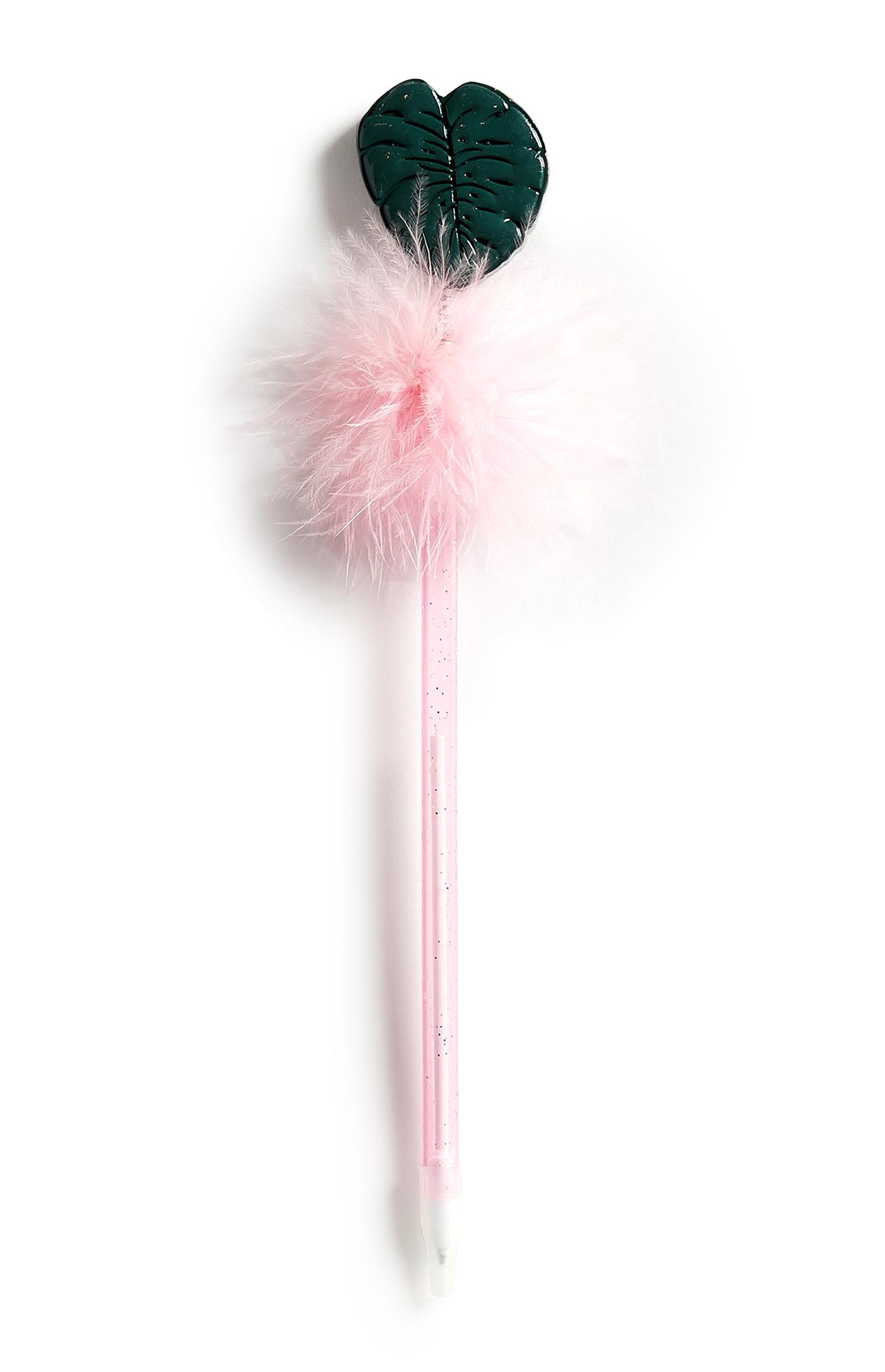 Bolígrafo de pelo sintético rosa