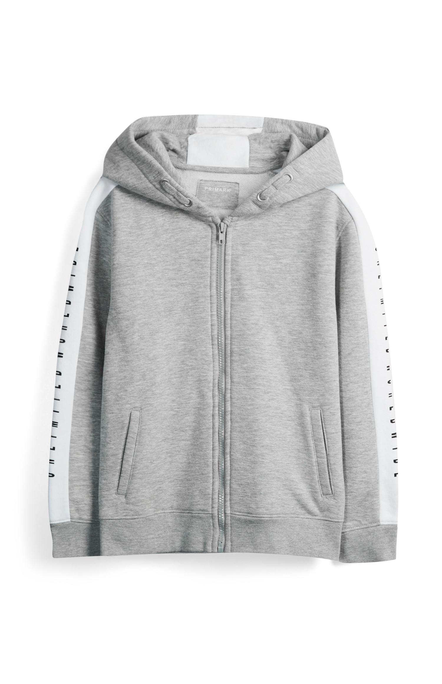 Sudadera gris con capucha para niño mayor