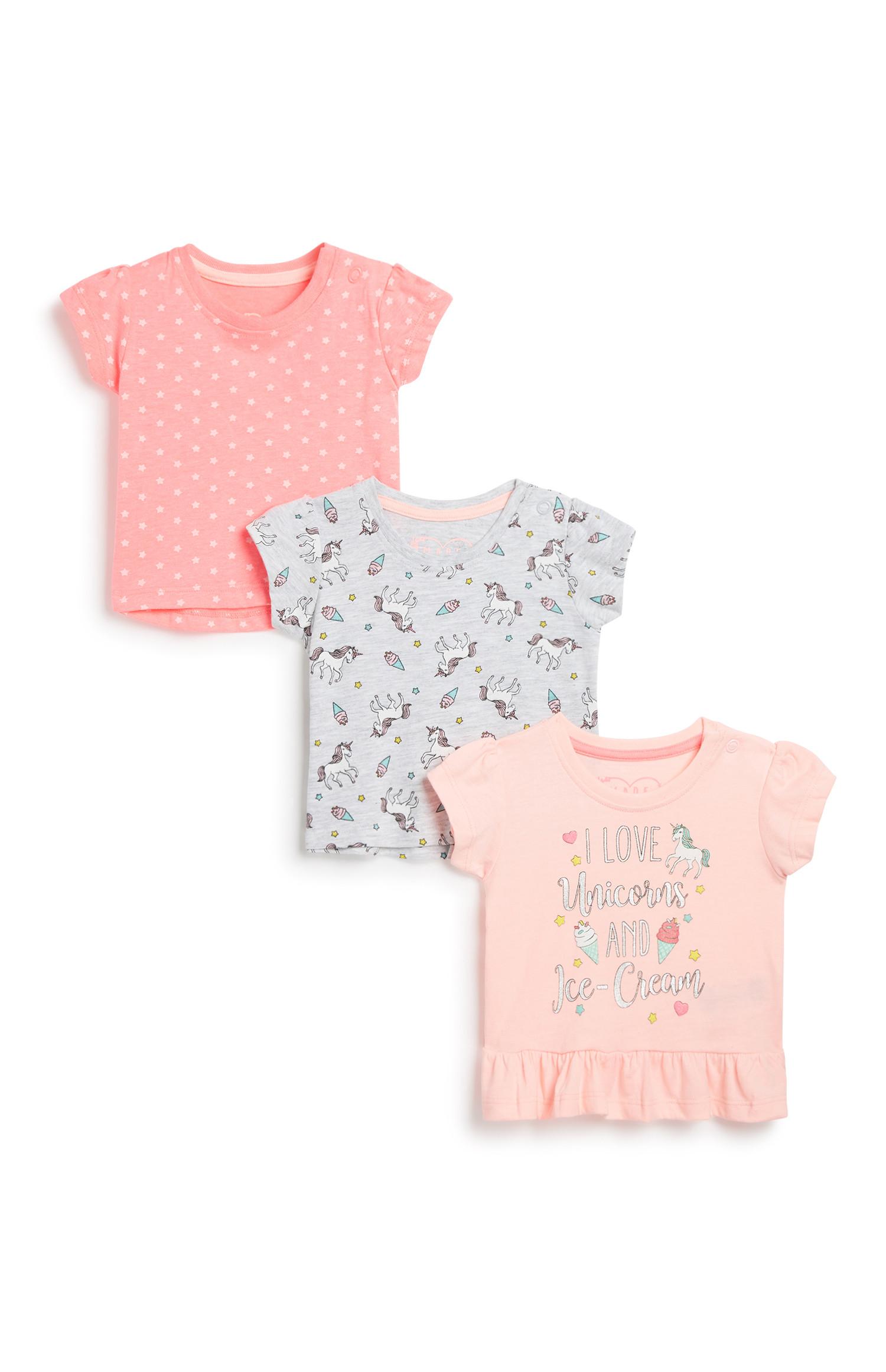 Dekliška majica za dojenčke, 3 kosi