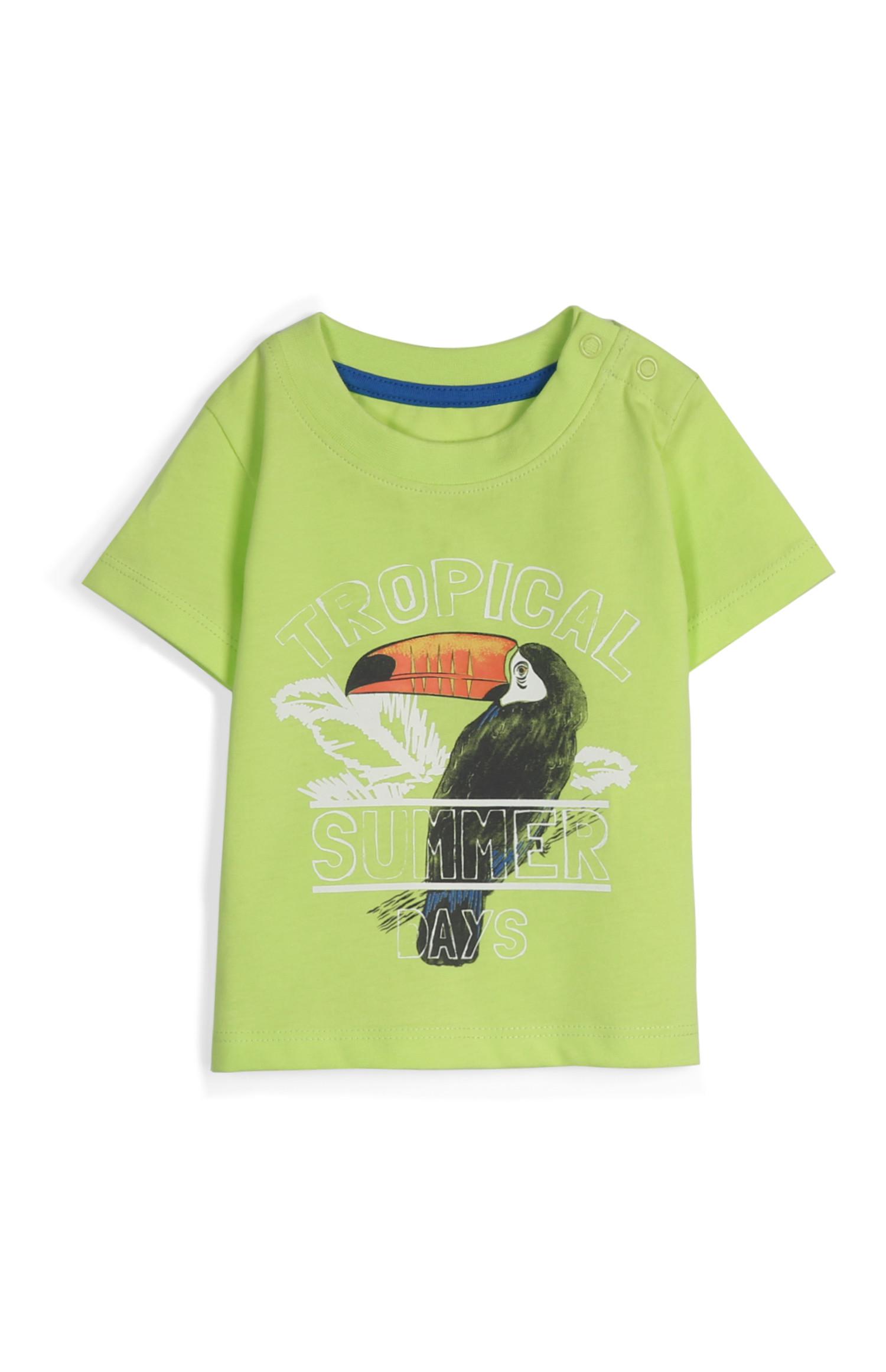 Camiseta en color lima con tucán para bebé niño