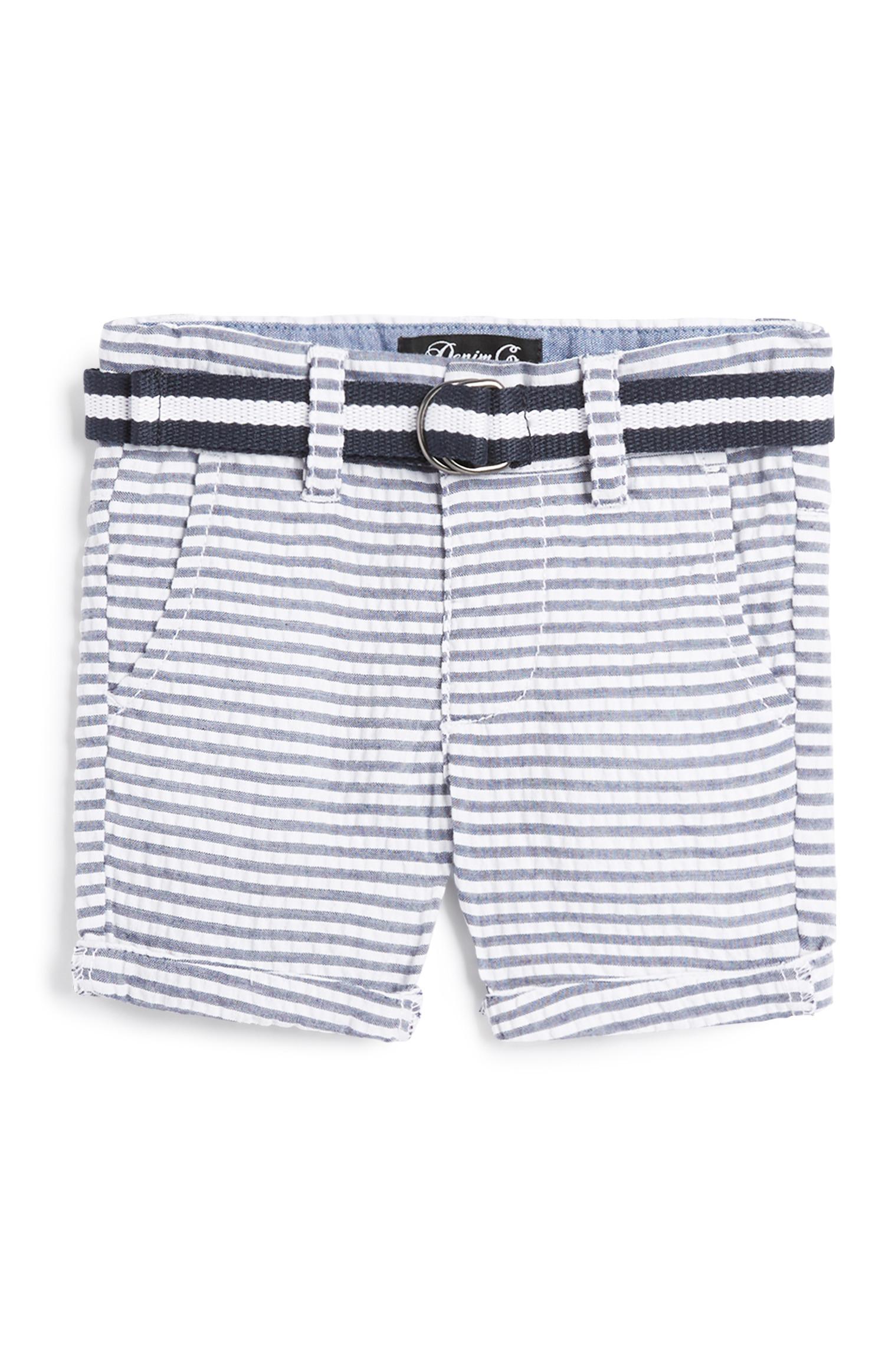 Pantalones cortos a rayas azules para bebé niño