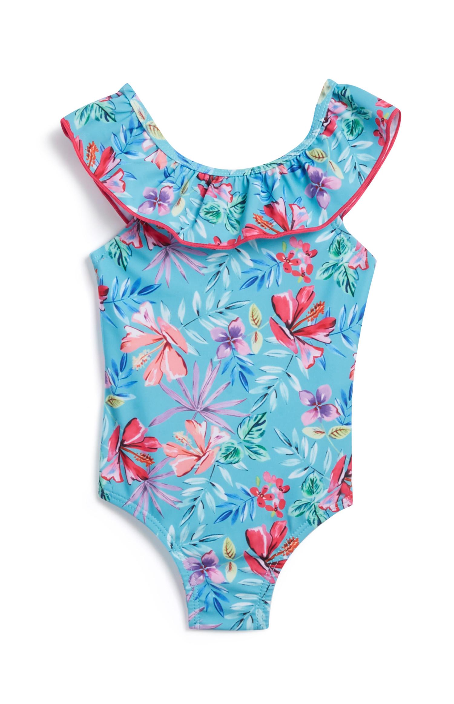 Bañador tropical para bebé niña