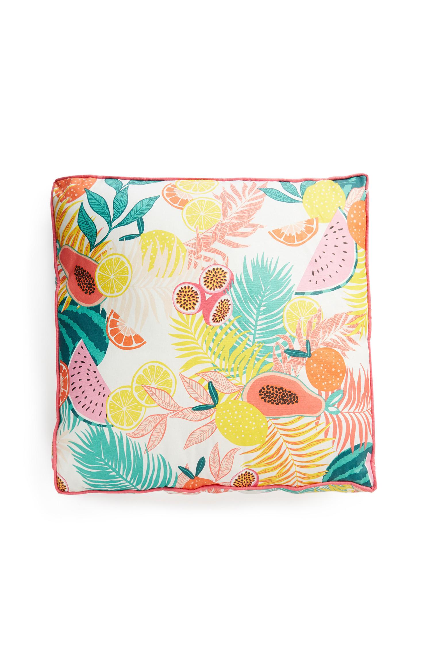 Cojín con estampado de frutas