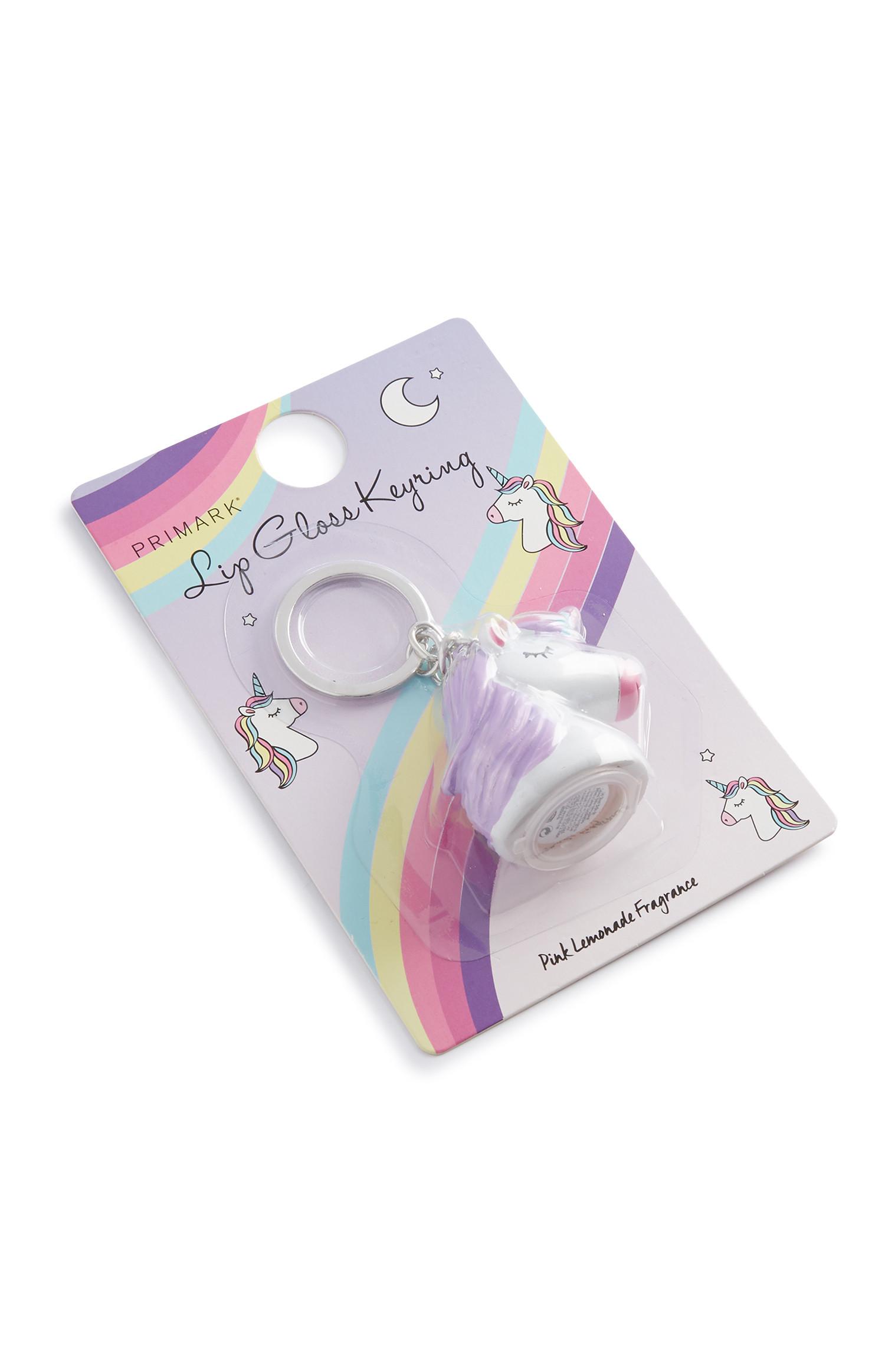 Llavero de unicornio con brillo labial