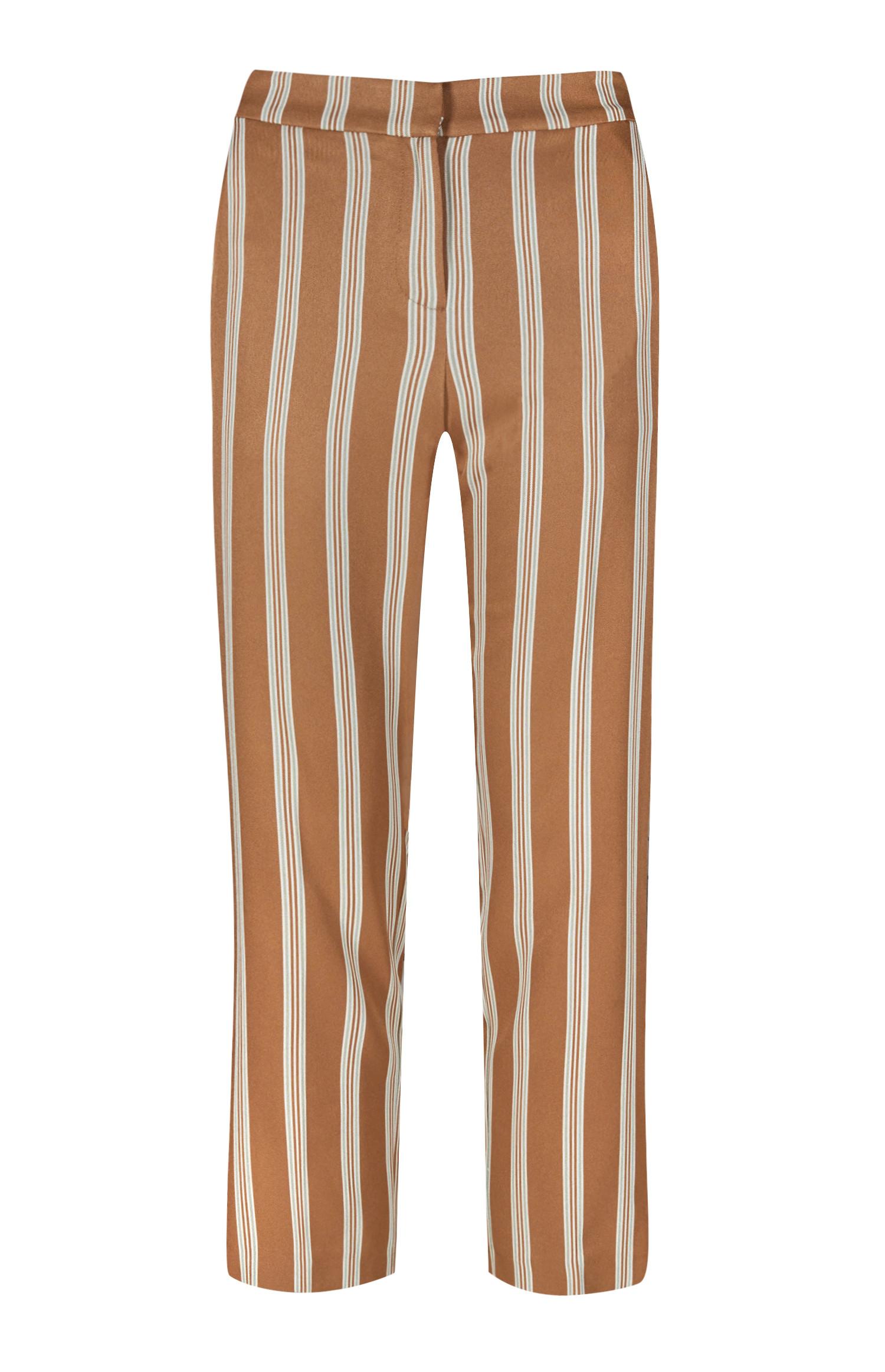 Calças riscas camel
