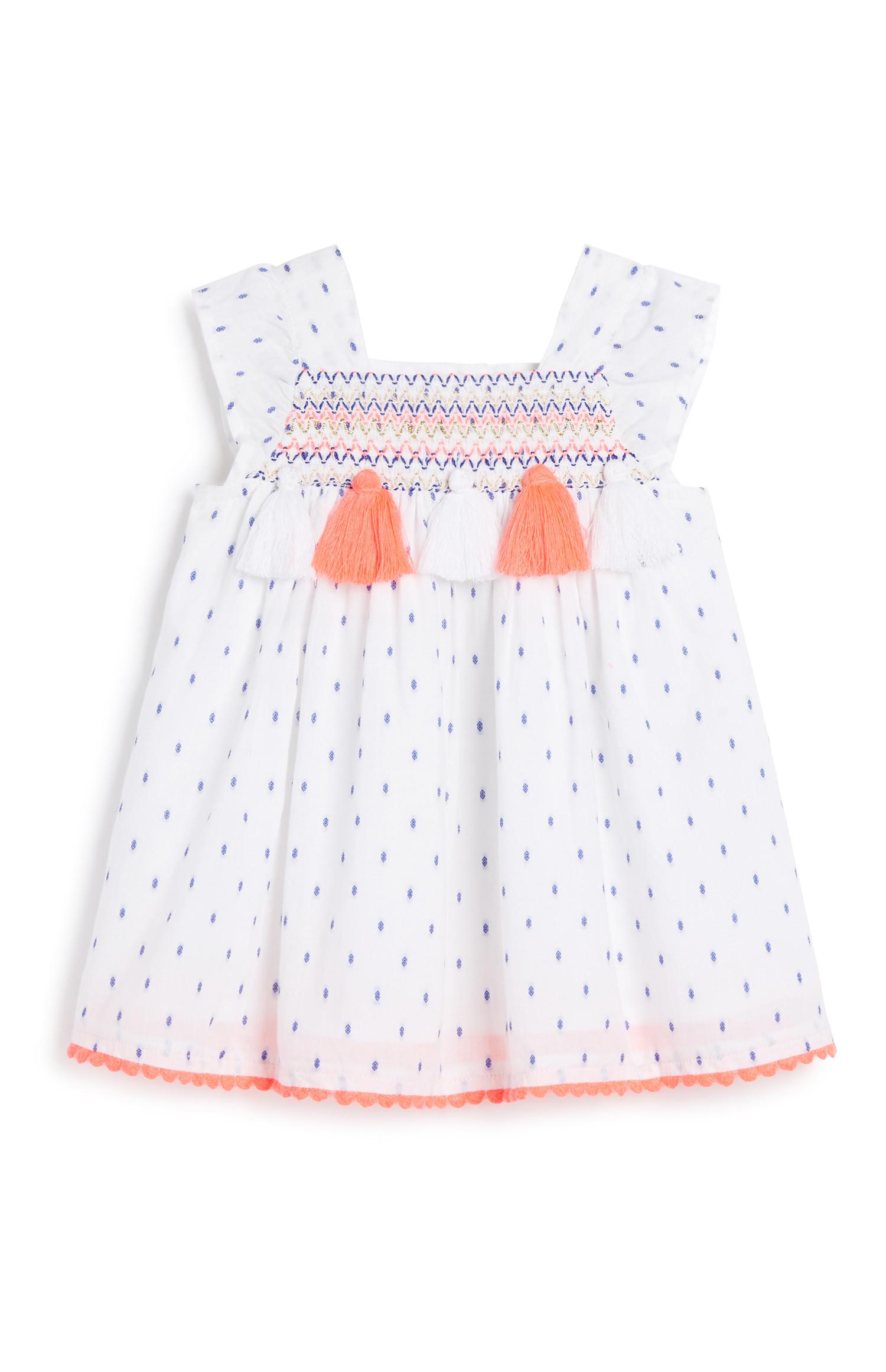 Dekliška obleka z neonskimi resicami za dojenčke