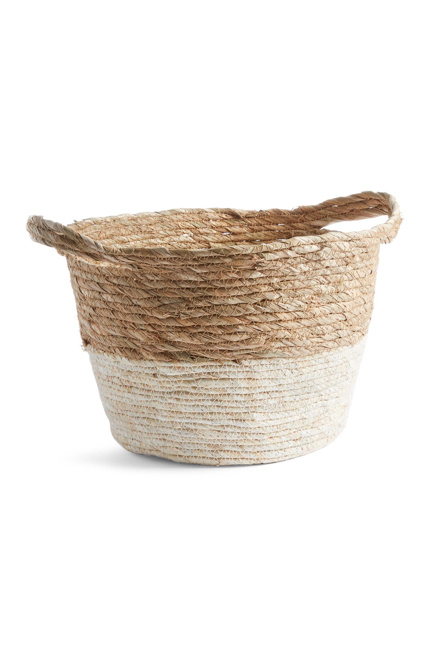 Cesta redonda de color natural