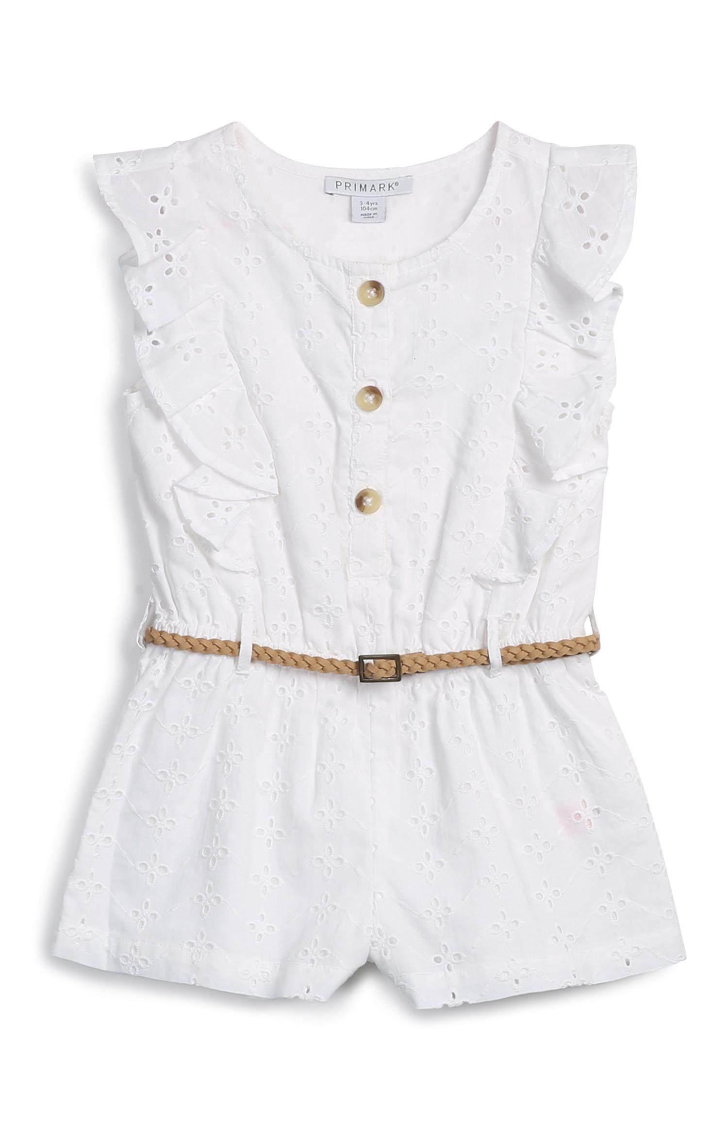 Mono blanco para niña pequeña