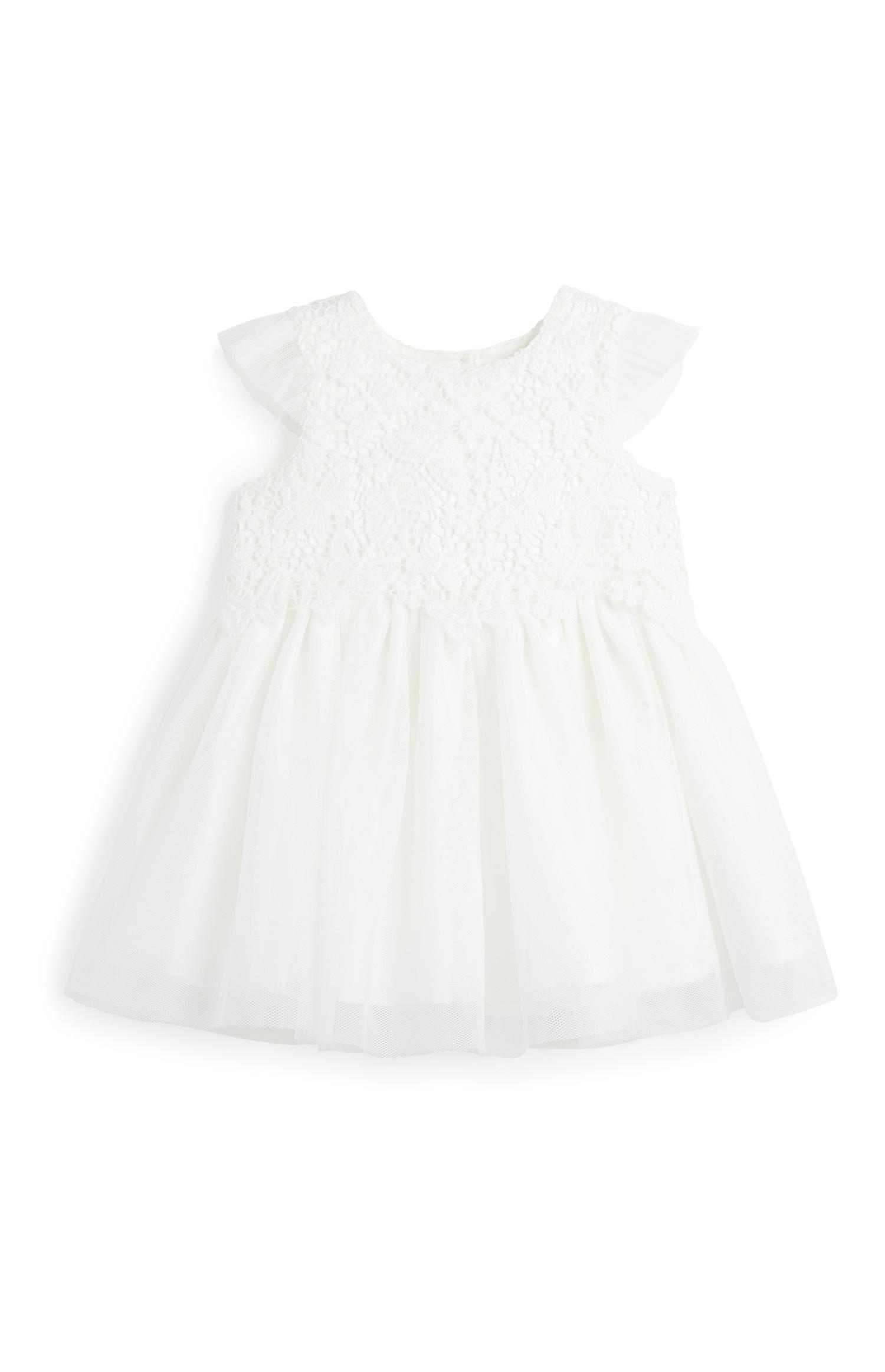 Vestido de encaje marfil para bebé niña