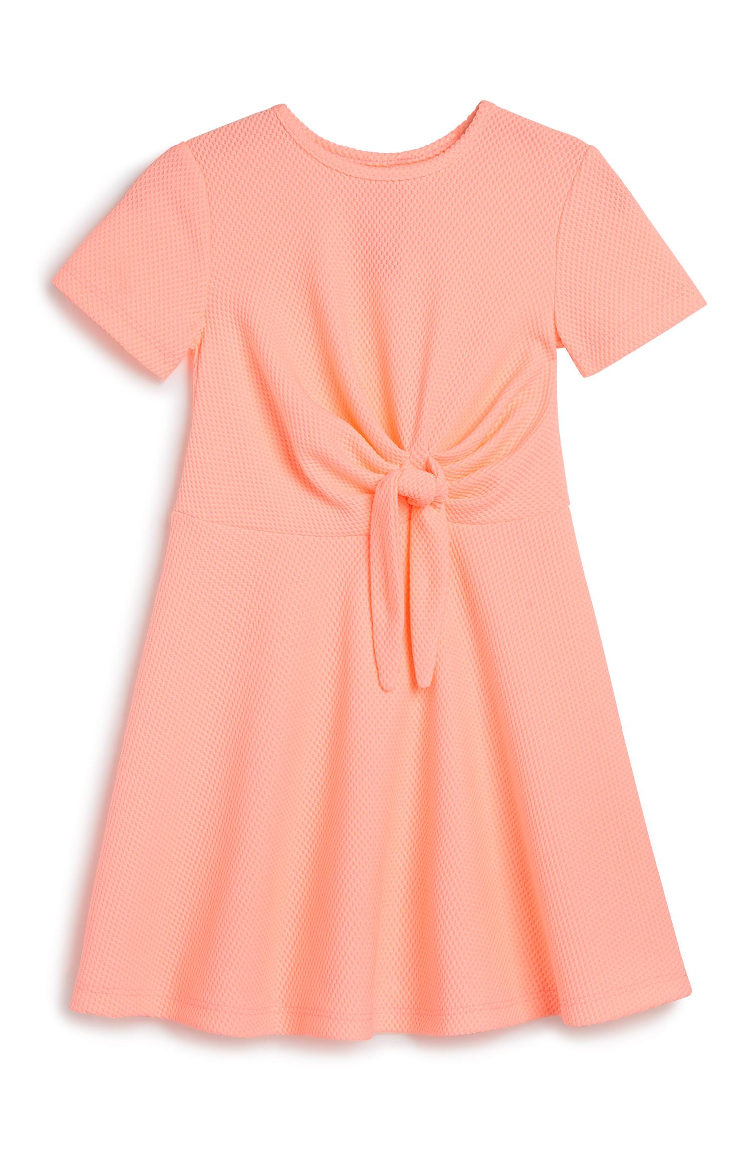 Vestido flúor con nudo para bebé niña