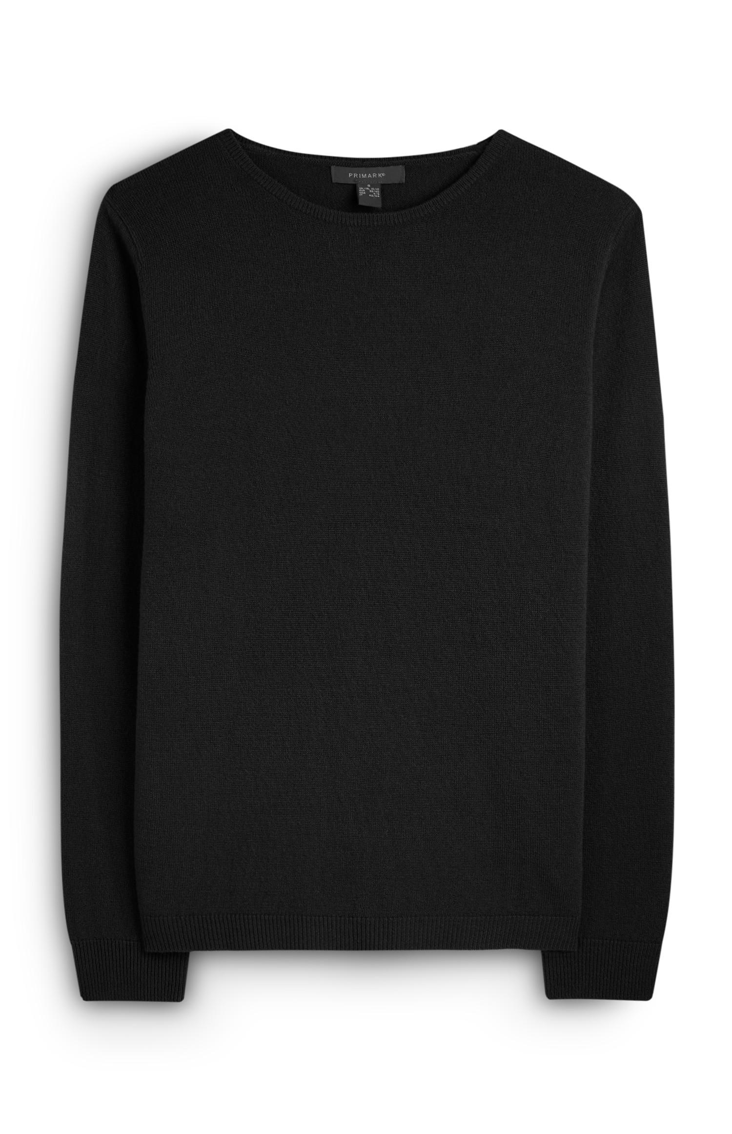 Camisola gola redonda básica preto