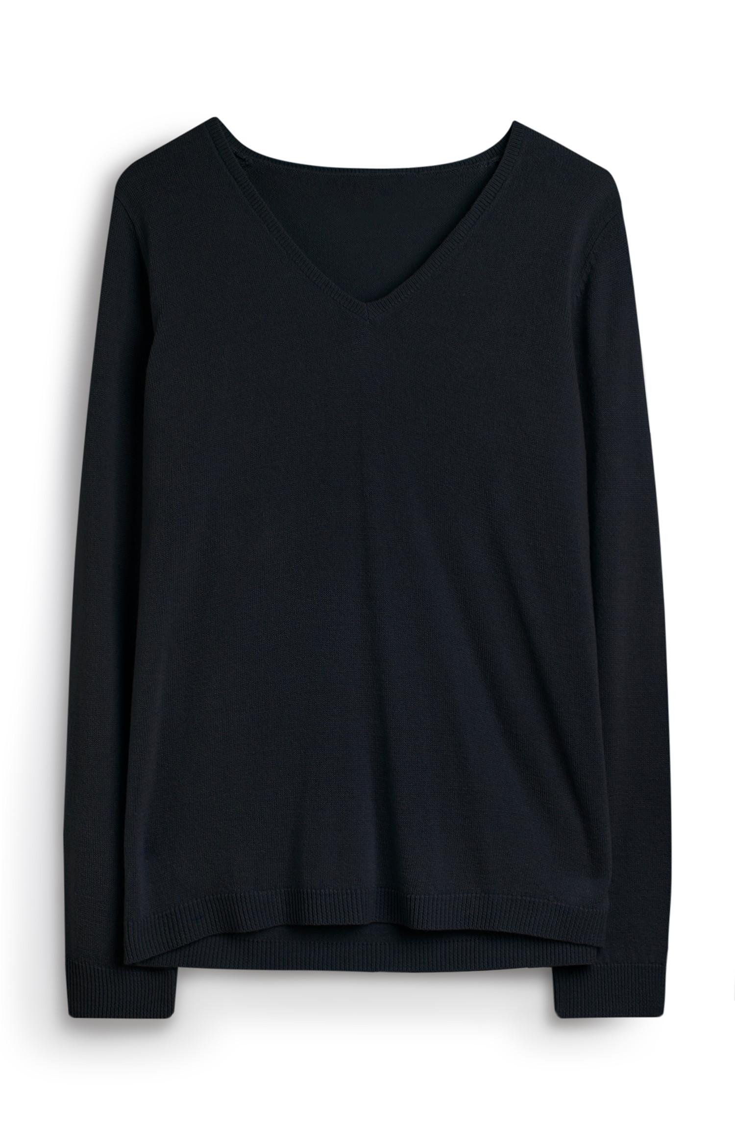 Camisola gola redonda super macia azul-marinho