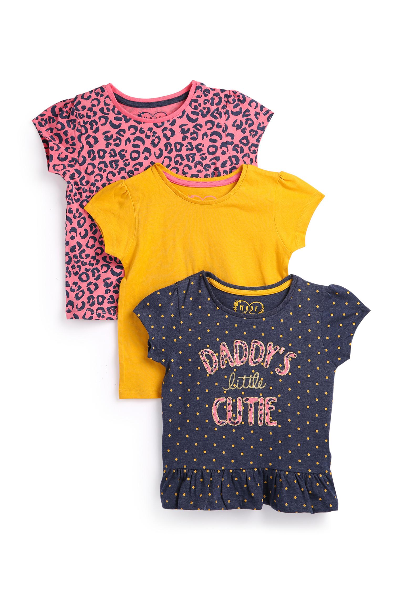 Pack de 3 camisetas para bebé niña